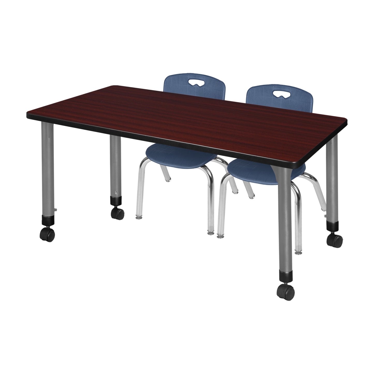 Regency Kee 66 x 24 in. Adjustable Classroom Table & 2 Andy 12 in. Stack Chairs
