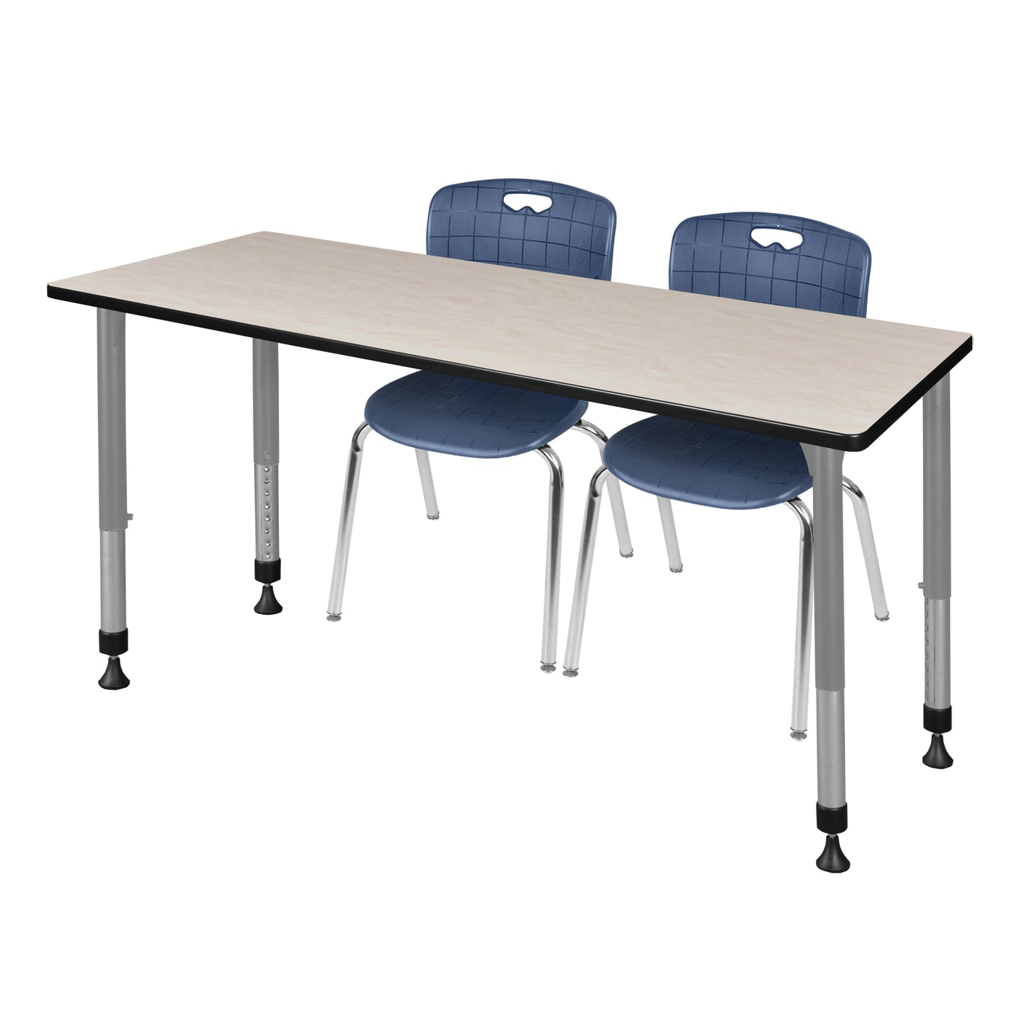 Regency Kee 66 x 24 in. Adjustable Classroom Table & 2 Andy 18 in. Stack Chairs