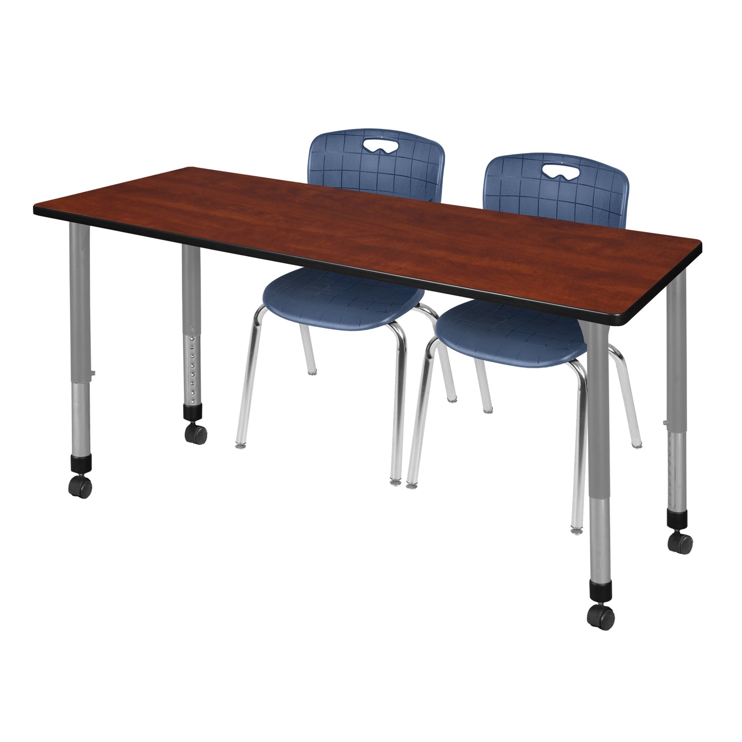 Regency Kee 66 x 30 in. Adjustable Classroom Table & 2 Andy 18 in. Stack Chairs