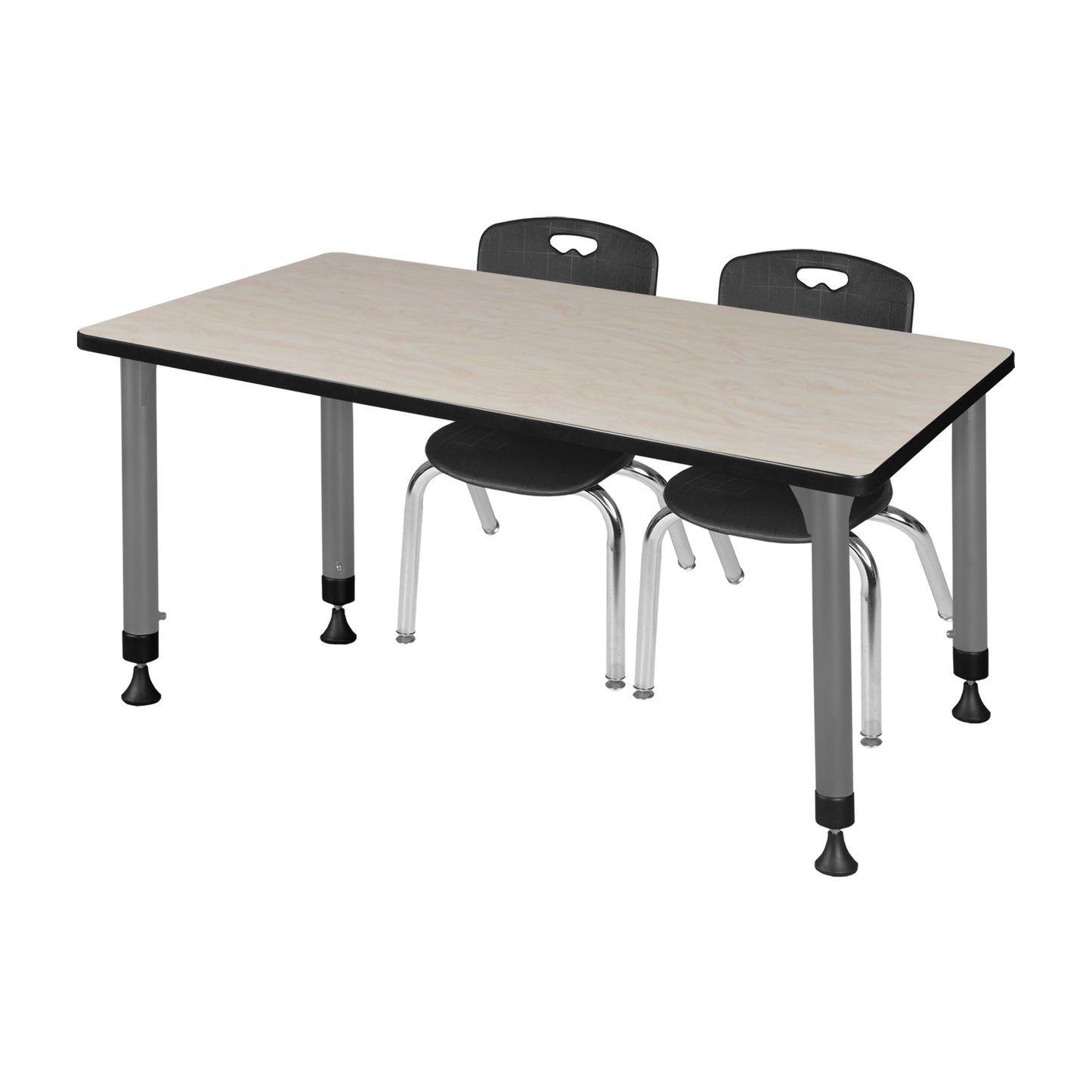 Regency Kee 66 x 30 in. Adjustable Classroom Table & 2 Andy 12 in. Stack Chairs
