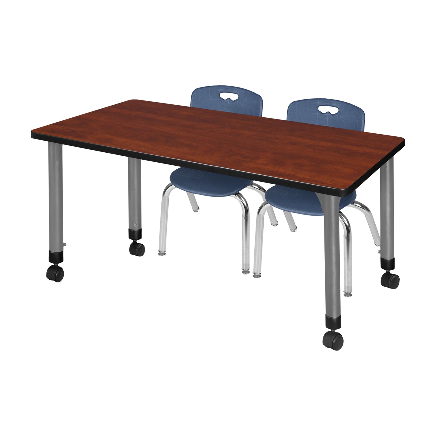 Regency Kee 72 x 24 in. Adjustable Classroom Table & 2 Andy 12 in. Stack Chairs