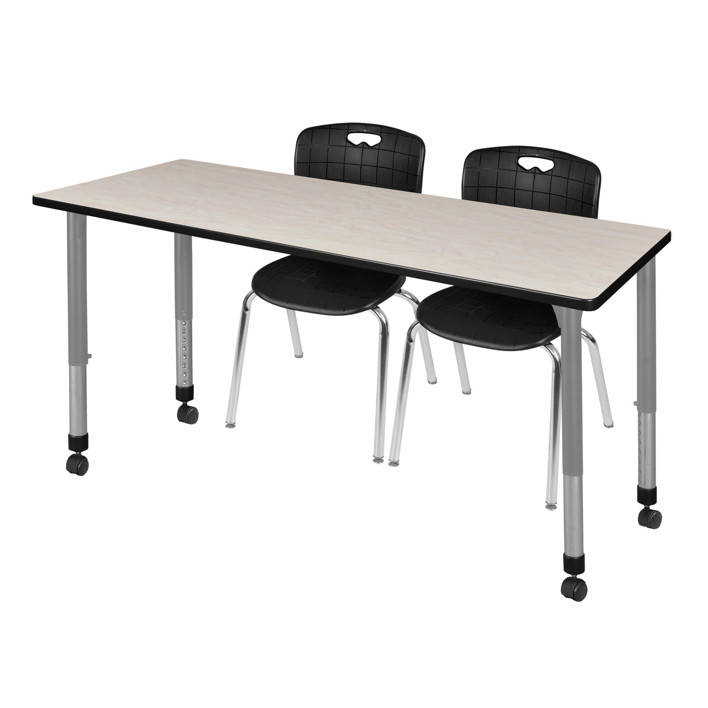 Regency Kee 72 x 30 in. Adjustable Classroom Table & 2 Andy 18 in. Stack Chairs