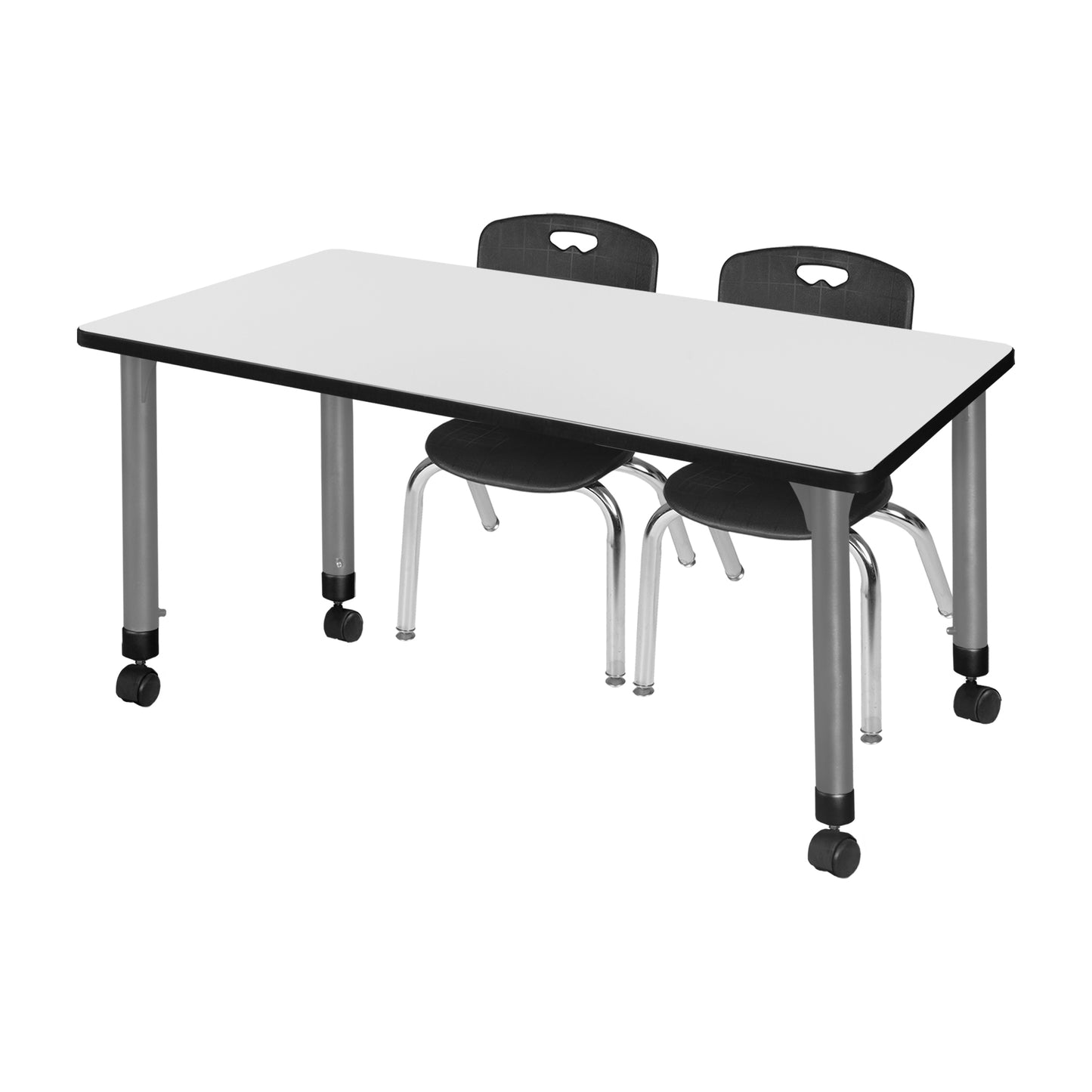 Regency Kee 72 x 30 in. Adjustable Classroom Table & 2 Andy 12 in. Stack Chairs