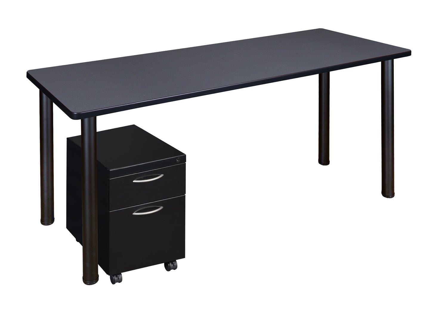 Regency Kee Office Desk Table with Mobile Pedestal Drawer (66"W x 24"D)