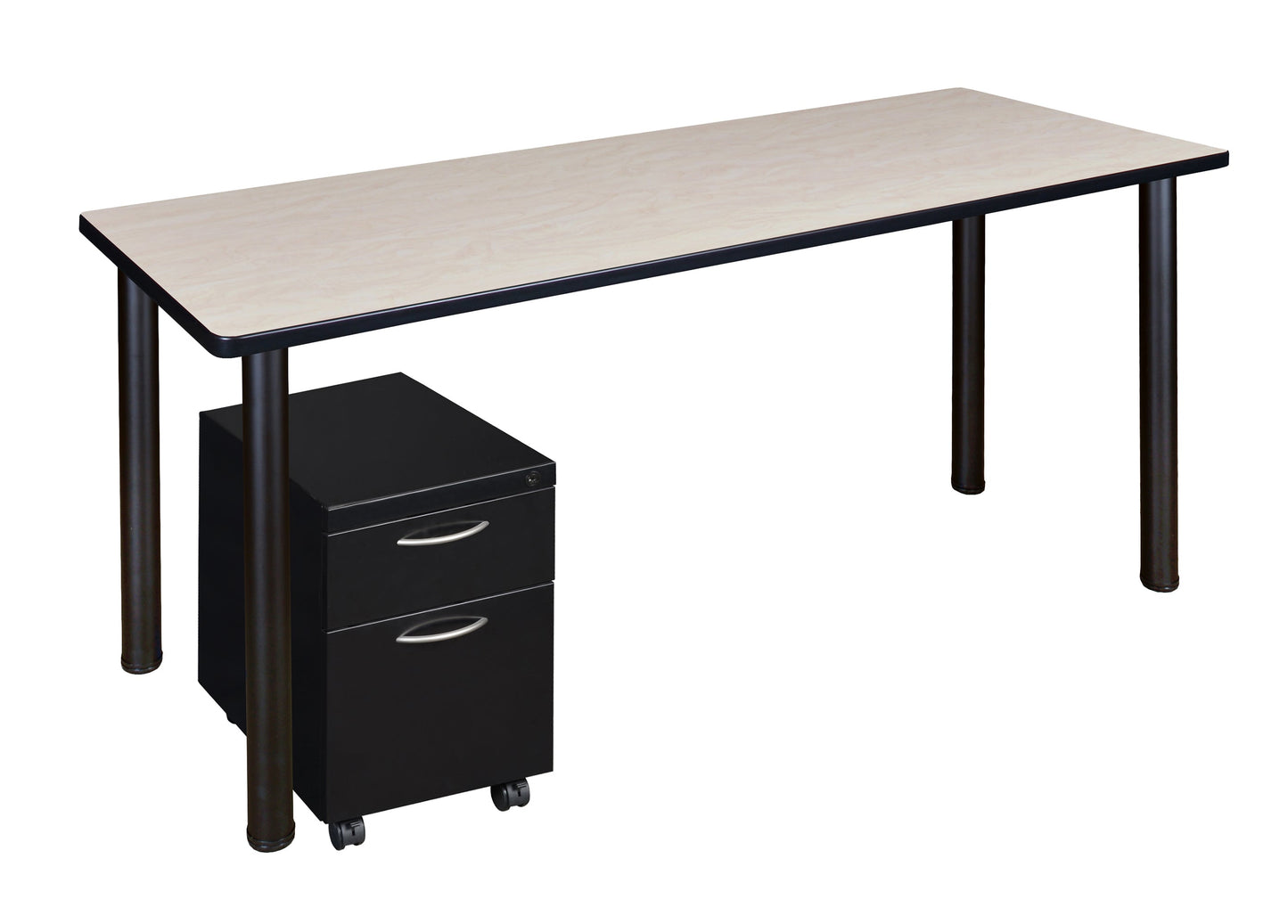 Regency Kee Office Desk Table with Mobile Pedestal Drawer (66"W x 24"D)