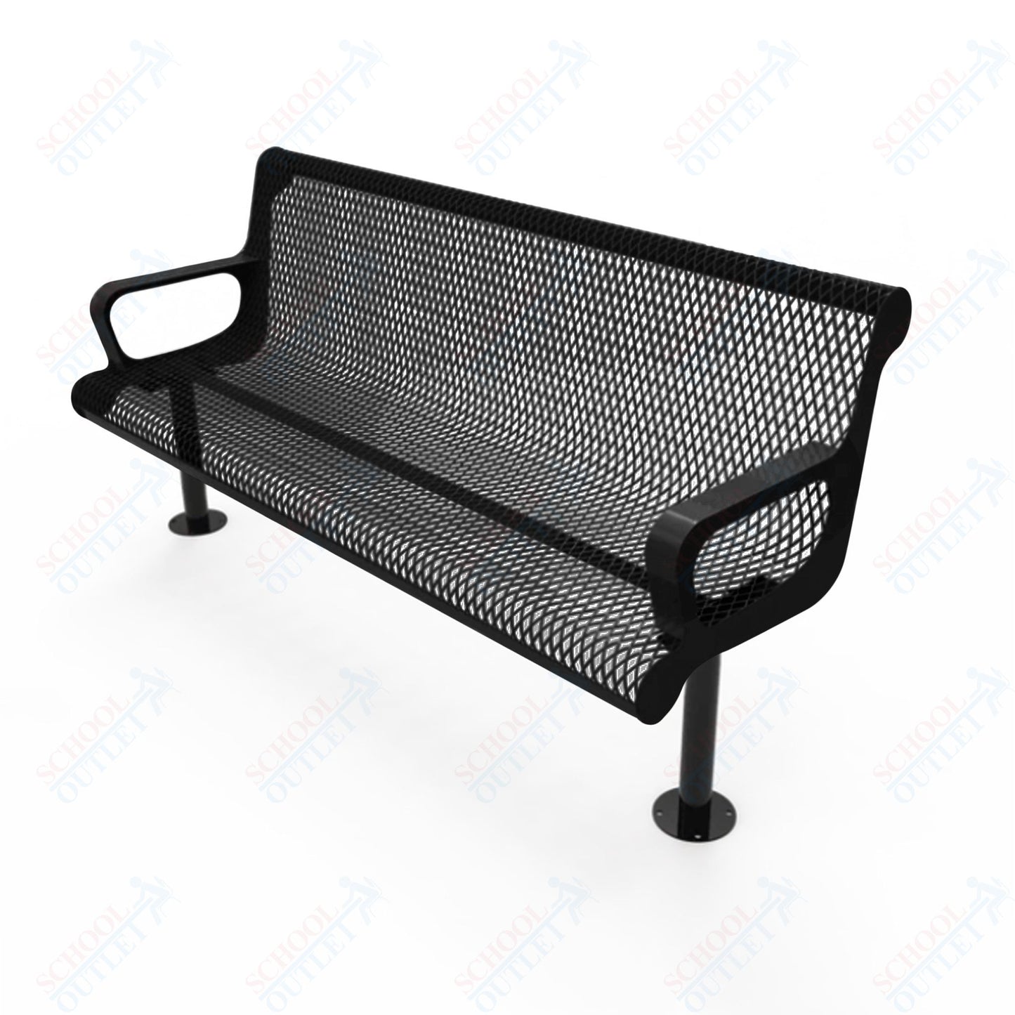 MyTcoat - Contoured Outdoor Bench with Arm - Surface Mount 4' L (MYT-BCA04-44)