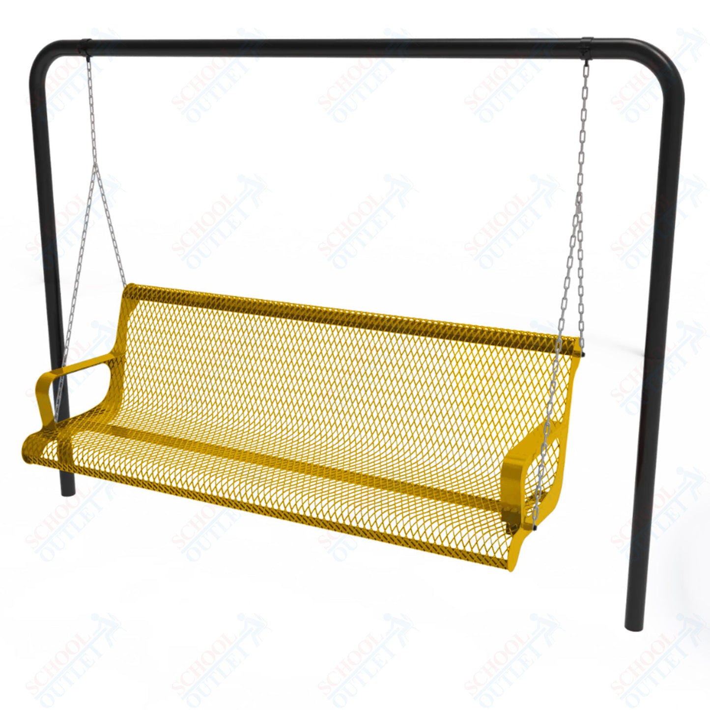 MyTcoat - Contoured Swing Outdoor Bench with Arm - Inground Mount 4' L (MYT-BCA04-68)