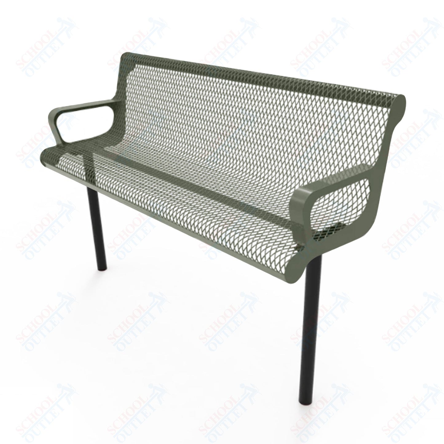 MyTcoat - Contoured Outdoor Bench with Arm - Inground Mount 6' L (MYT-BCA06-43)
