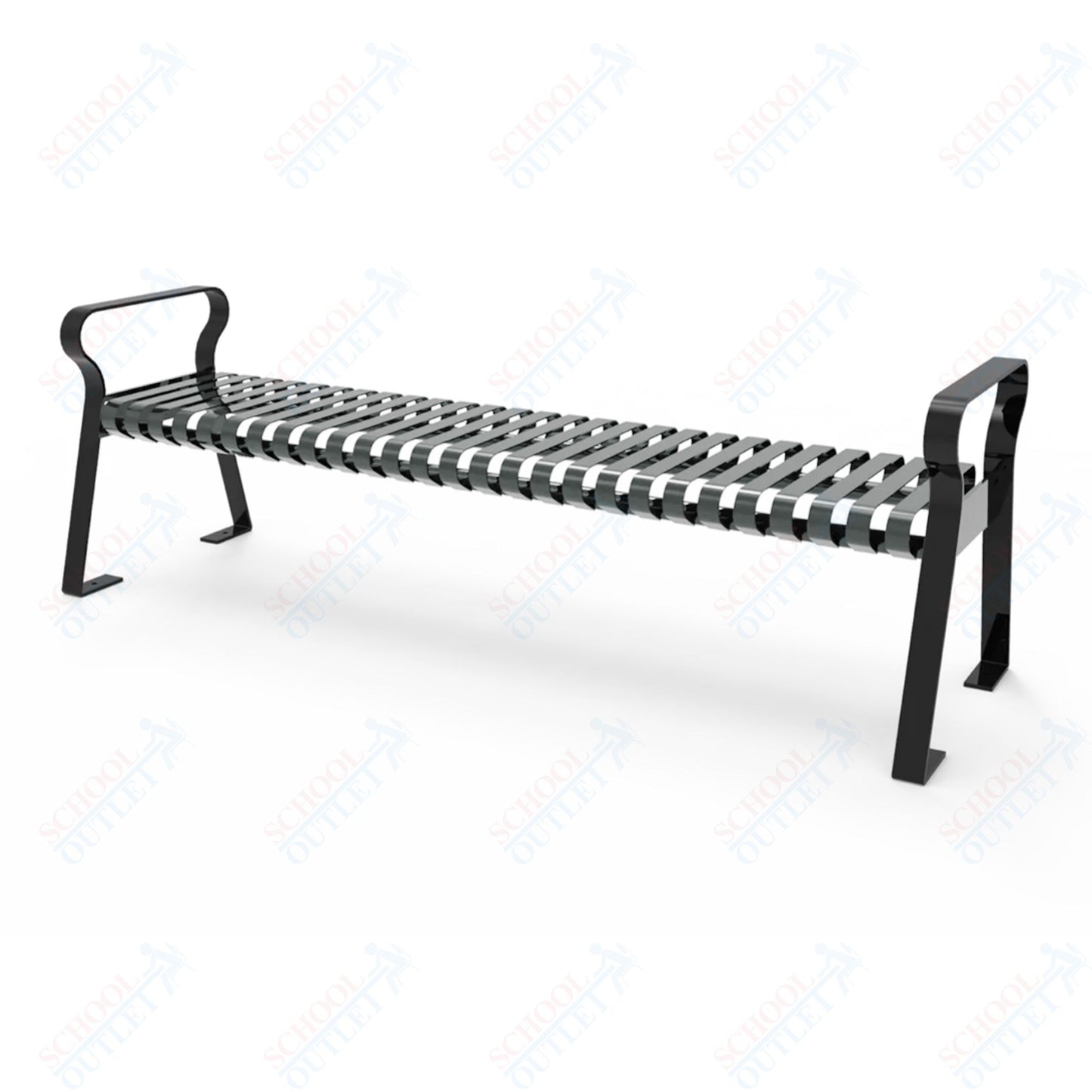 MyTcoat - Downtown Outdoor Bench Without back - Strap Metal - Portable or Surface Mount 4' L (MYT-BDT04-L-56)