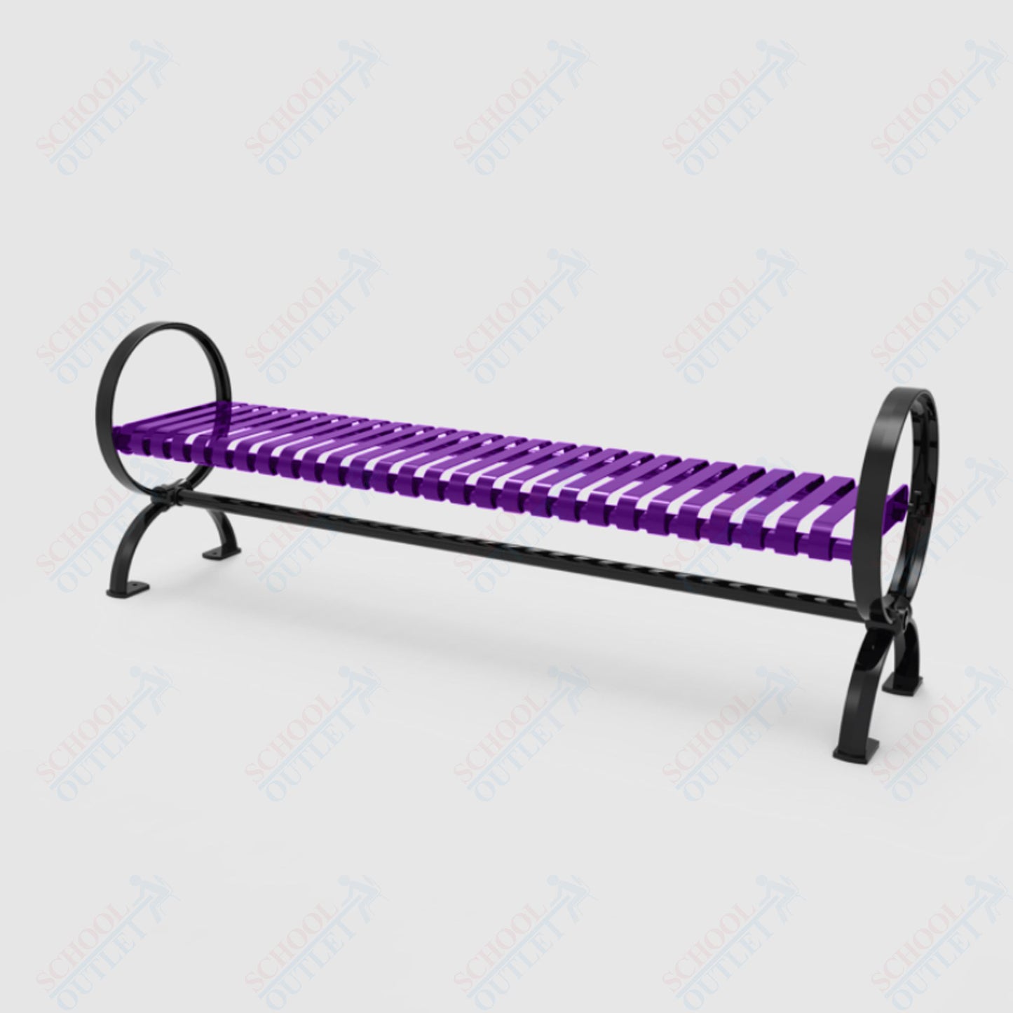 MyTcoat - Skyline Outdoor Bench with Arched Back - Portable or Surface Mount 6' L (MYT-BSL06-O-57)