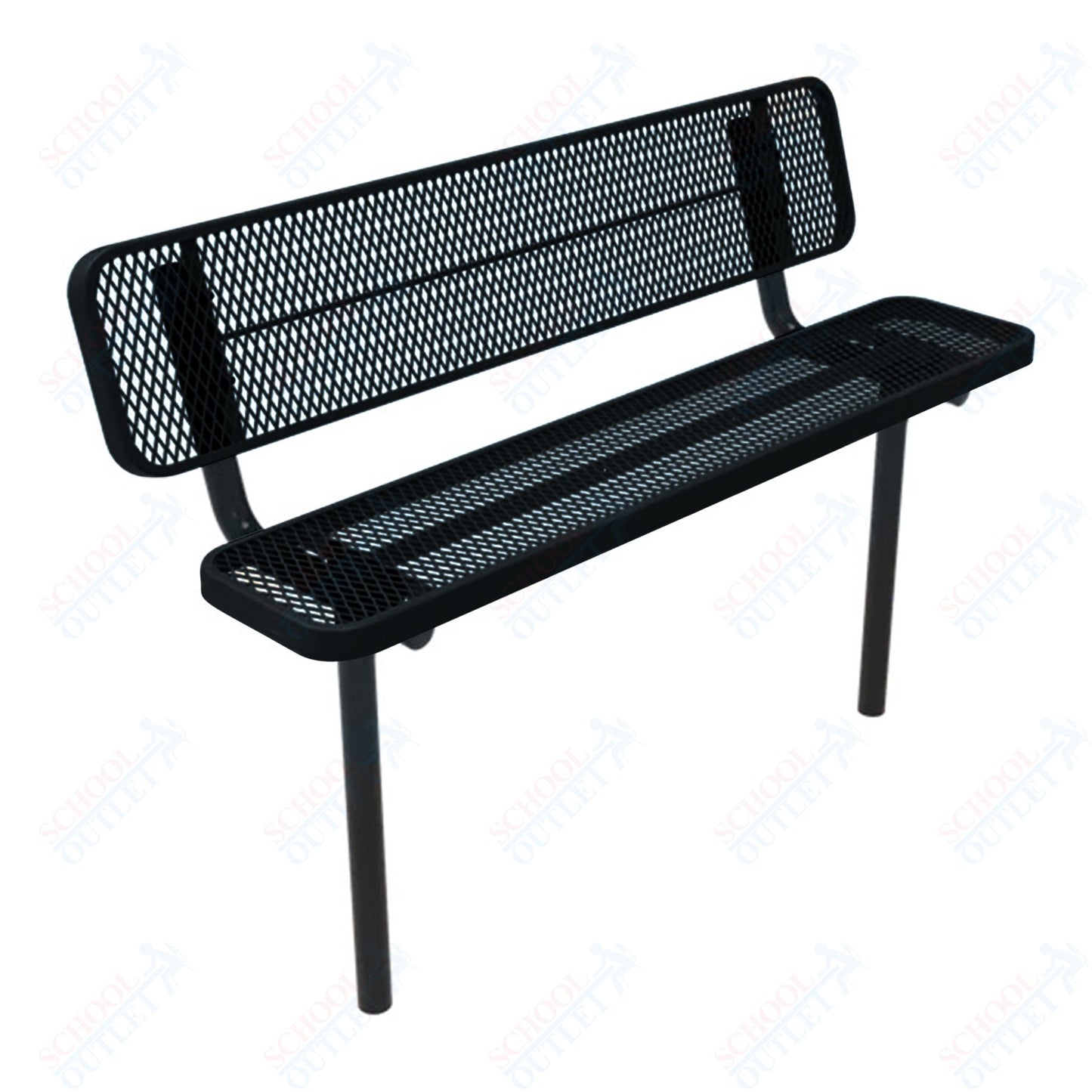 MyTcoat - Player's Outdoor Bench with Back - Inground Mount 4' L (MYT-BPY04-31)