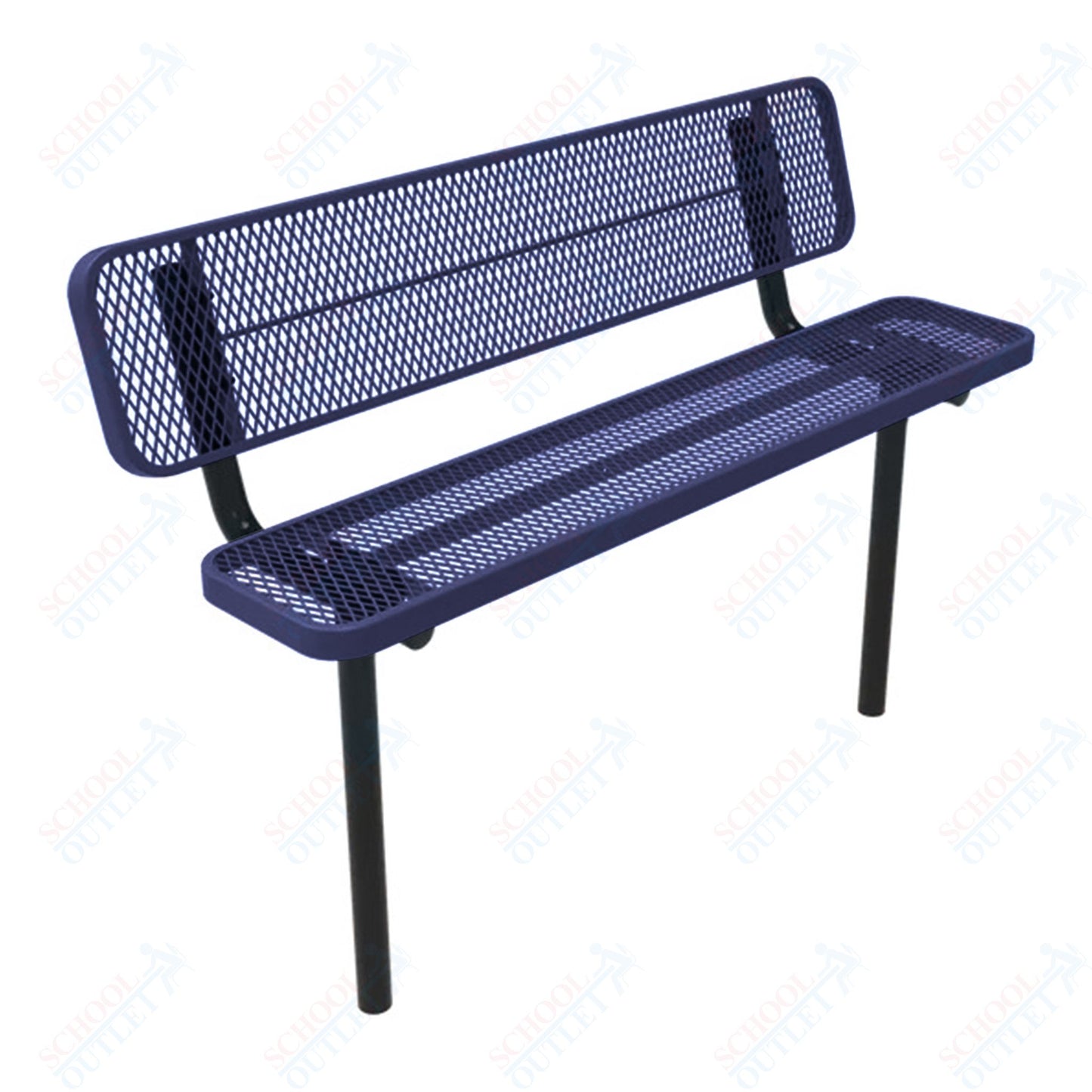 MyTcoat - Player's Outdoor Bench with Back - Inground Mount 4' L (MYT-BPY04-31)