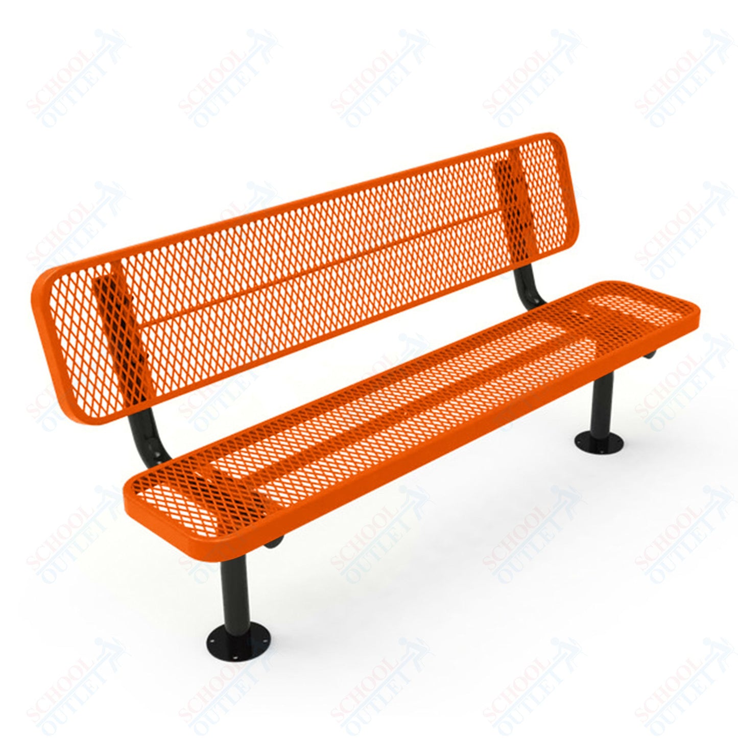MyTcoat - Player's Outdoor Bench with Back - Surface Mount 4' L (MYT-BPY04-32)