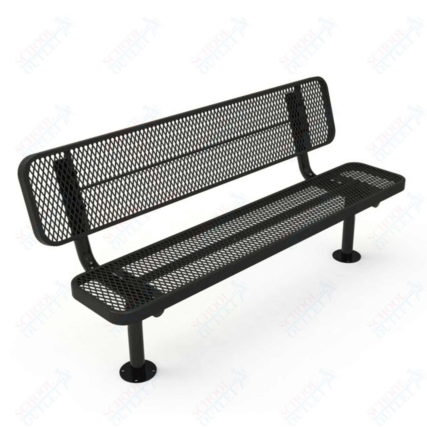 MyTcoat - Player's Outdoor Bench with Back - Surface Mount 6' L (MYT-BPY06-32)
