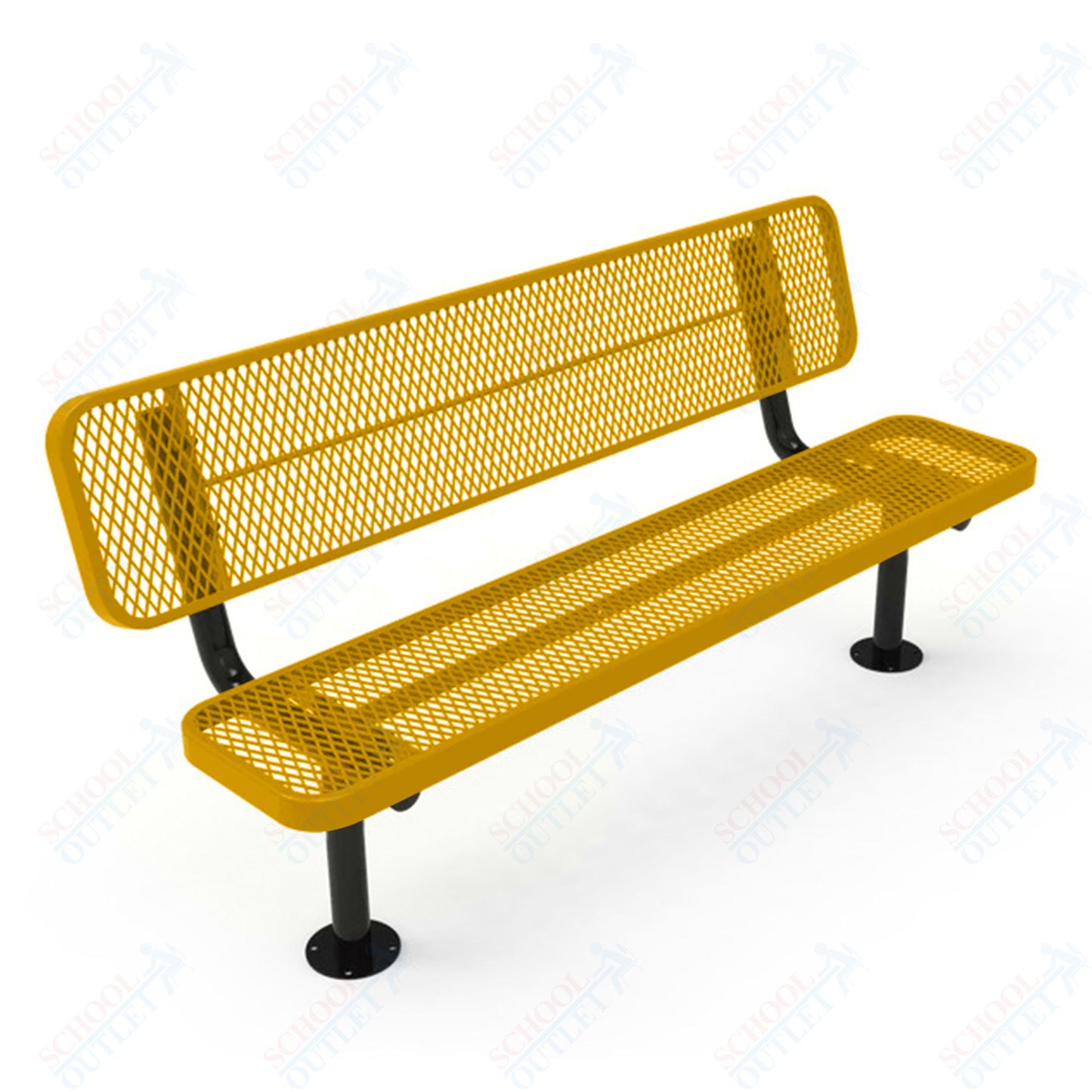 MyTcoat - Player's Outdoor Bench with Back - Surface Mount 6' L (MYT-BPY06-32)