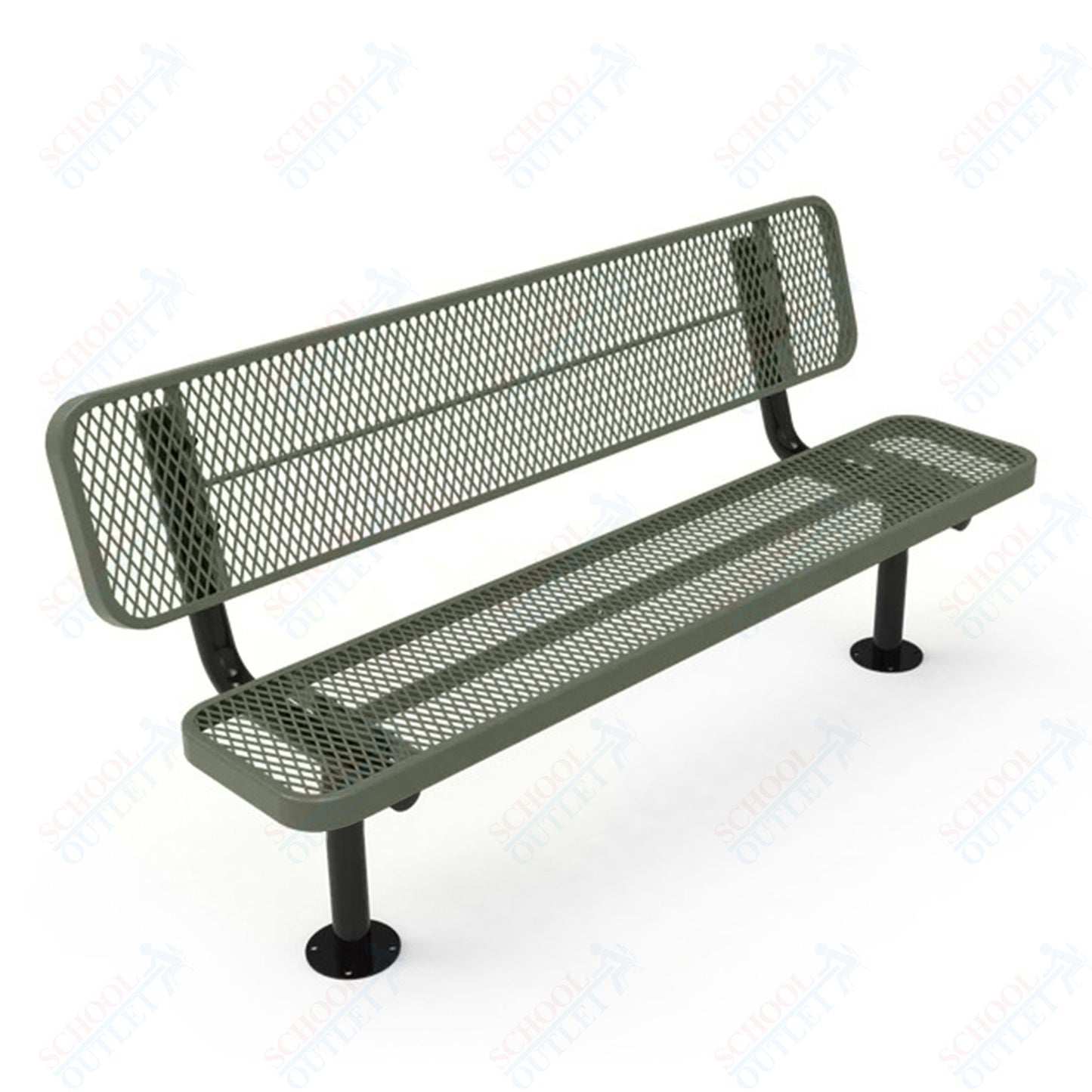 MyTcoat - Player's Outdoor Bench with Back - Surface Mount 8' L (MYT-BPY08-32)