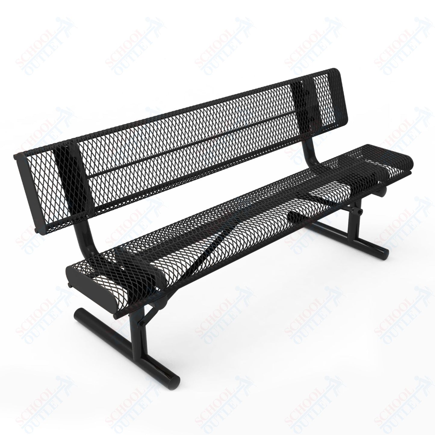 MyTcoat - Rolled Edges Outdoor Portable Bench with Back 4' L (MYT-BRE04-18)