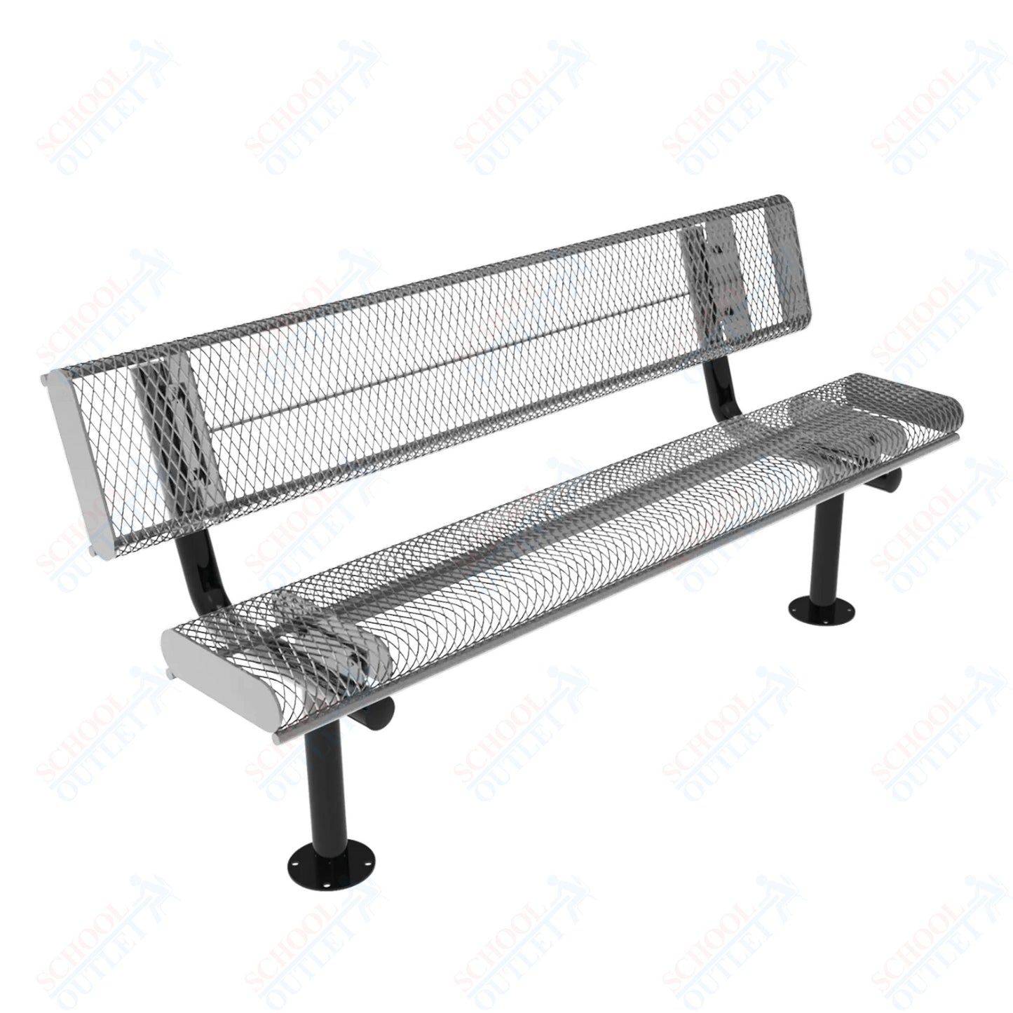 MyTcoat - Rolled Edges Outdoor Bench with Back 4' L - Surface Mount (MYT-BRE04-20)