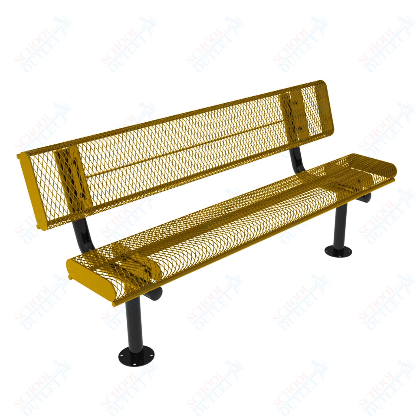 MyTcoat - Rolled Edges Outdoor Bench with Back 4' L - Surface Mount (MYT-BRE04-20)