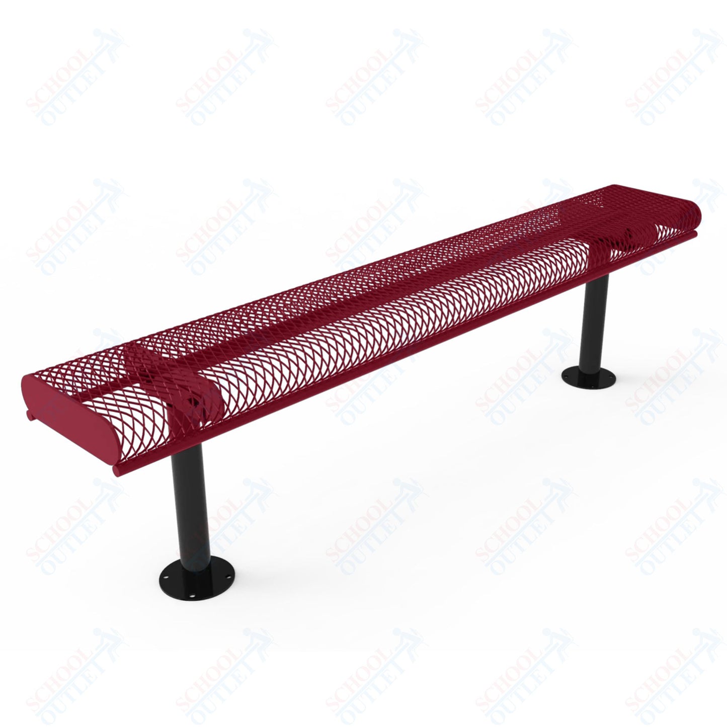 MyTcoat - Rolled Edges Outdoor Bench without Back 4' L - Surface Mount (MYT-BRE04-23)
