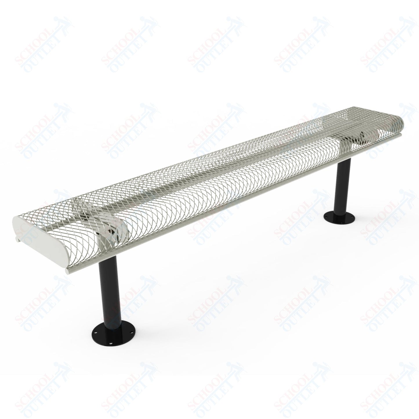 MyTcoat - Rolled Edges Outdoor Bench without Back 4' L - Surface Mount (MYT-BRE04-23)
