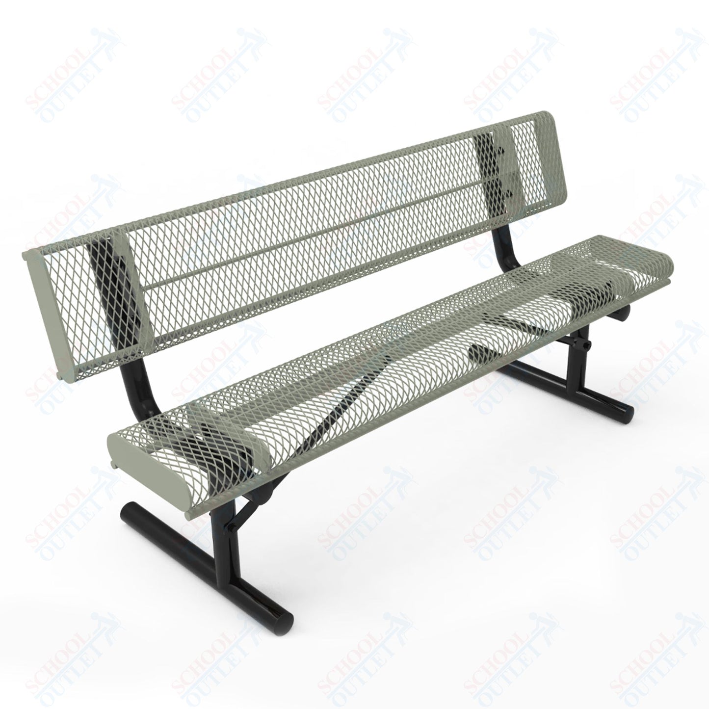MyTcoat - Rolled Edges Outdoor Portable Bench with Back 6' L (MYT-BRE06-18)