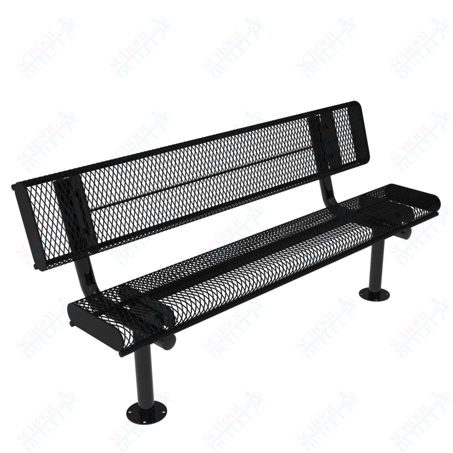 MyTcoat - Rolled Edges Outdoor Bench with Back 6' L - Surface Mount (MYT-BRE06-20)