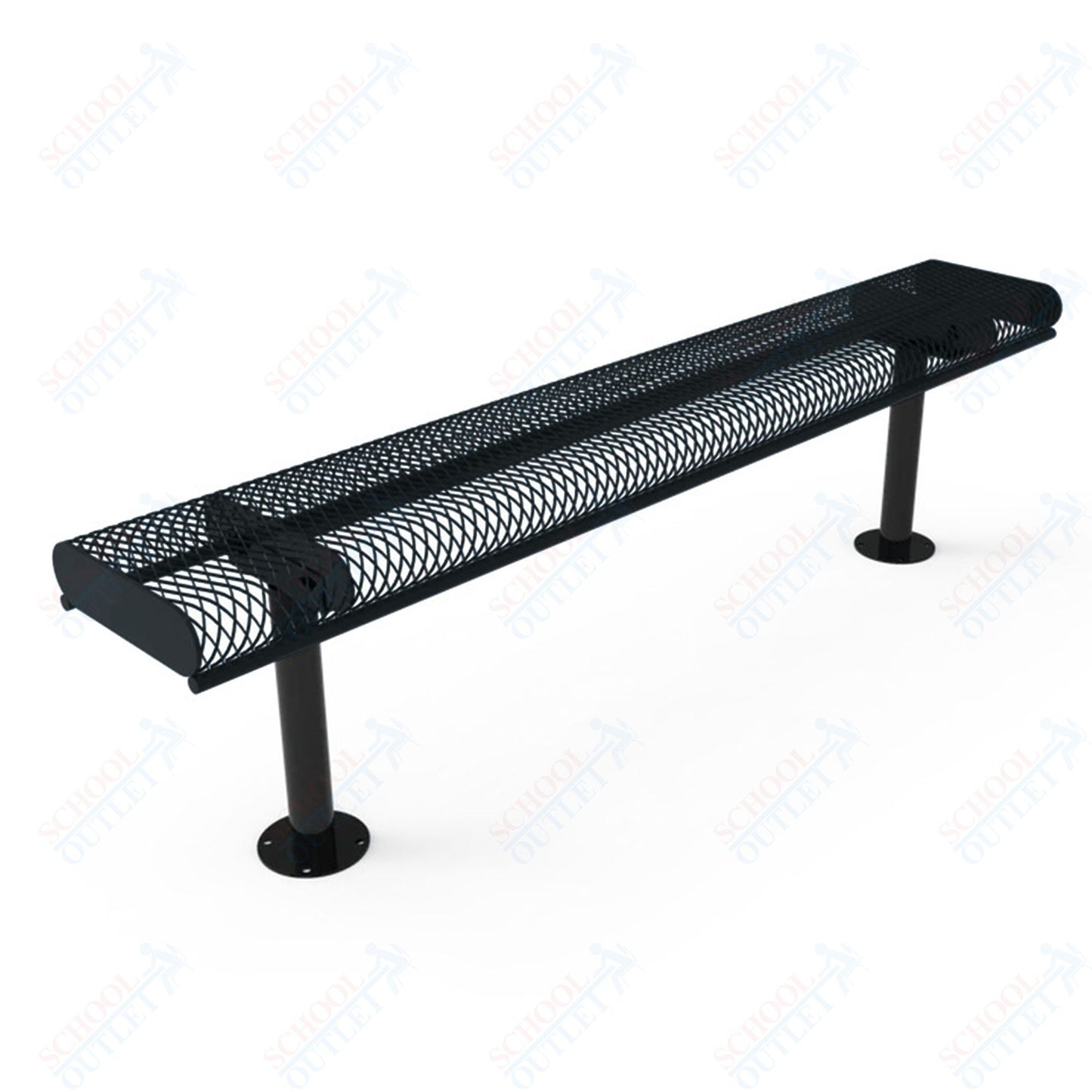 MyTcoat - Rolled Edges Outdoor Bench without Back 6' L - Surface Mount (MYT-BRE06-23)
