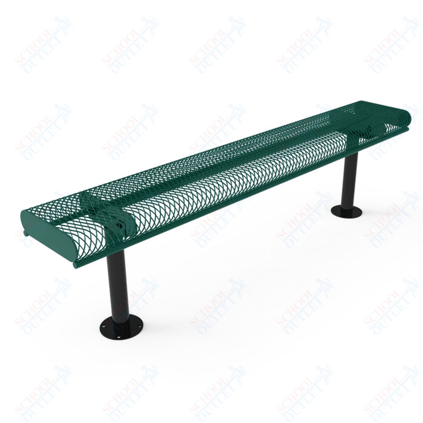 MyTcoat - Rolled Edges Outdoor Bench without Back 6' L - Surface Mount (MYT-BRE06-23)