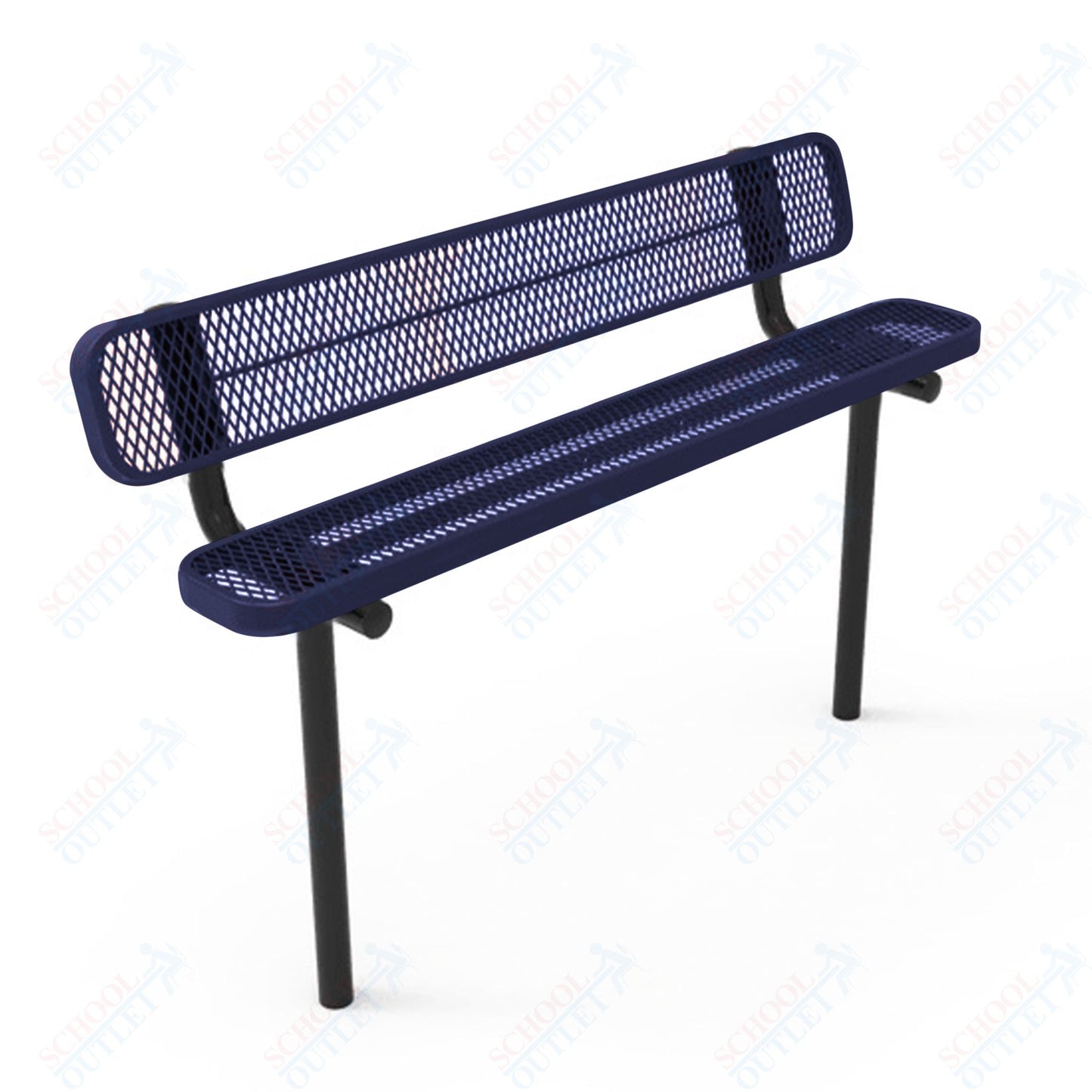MyTcoat - Standard Outdoor Bench with Back - Inground Mount 4' L (MYT-BRT04-19)