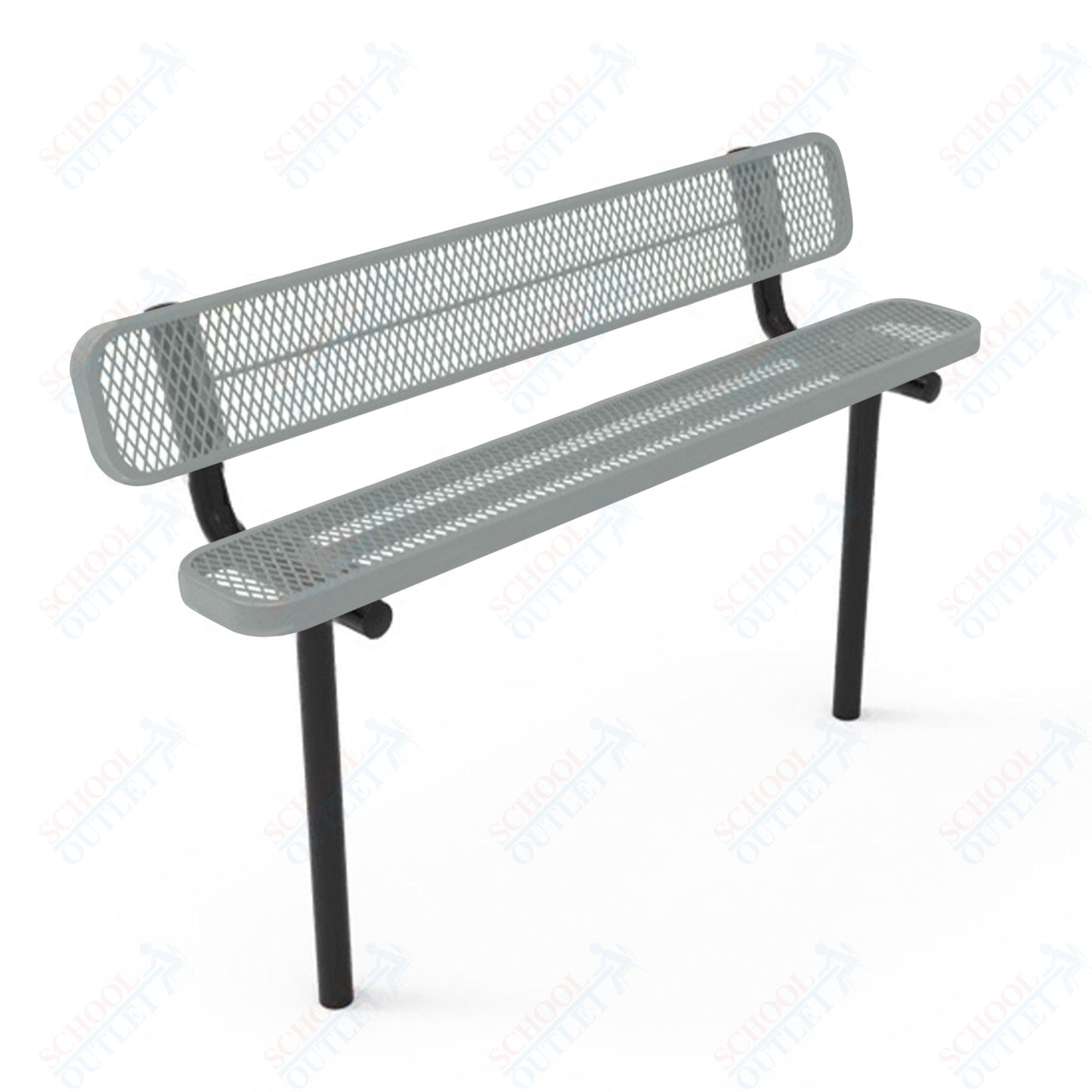 MyTcoat - Standard Outdoor Bench with Back - Inground Mount 4' L (MYT-BRT04-19)