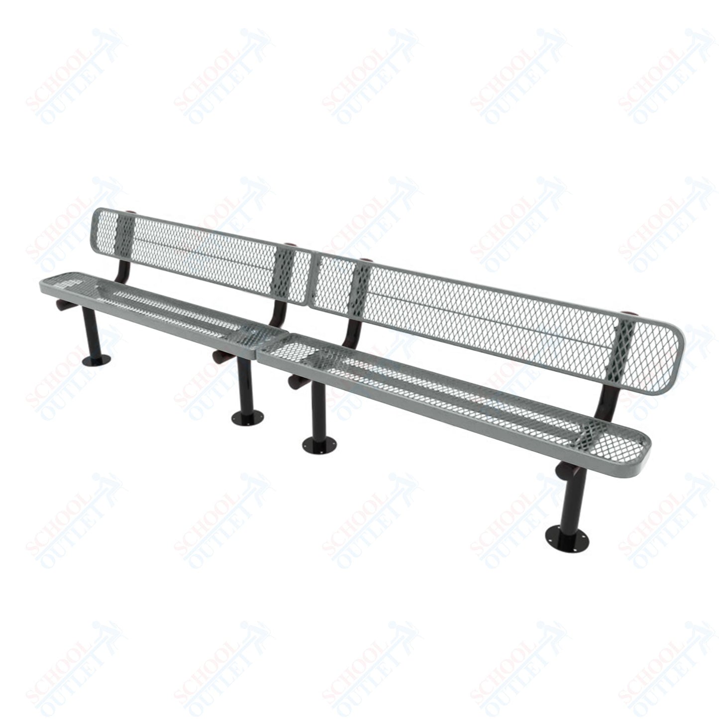 MyTcoat - Standard Outdoor Bench with Back - Surface Mount 10' L (MYT-BRT10-20)