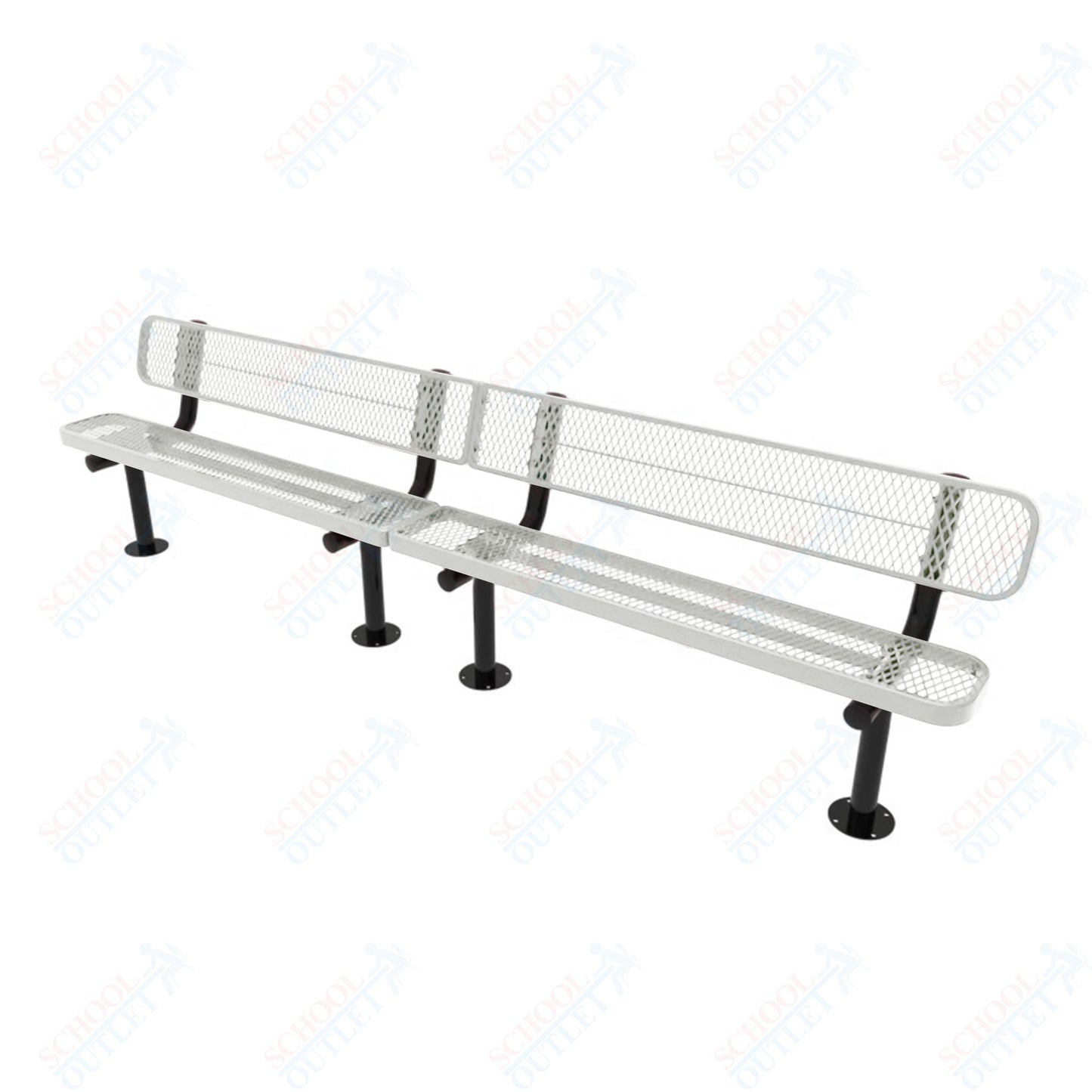 MyTcoat - Standard Outdoor Bench with Back - Surface Mount 10' L (MYT-BRT10-20)