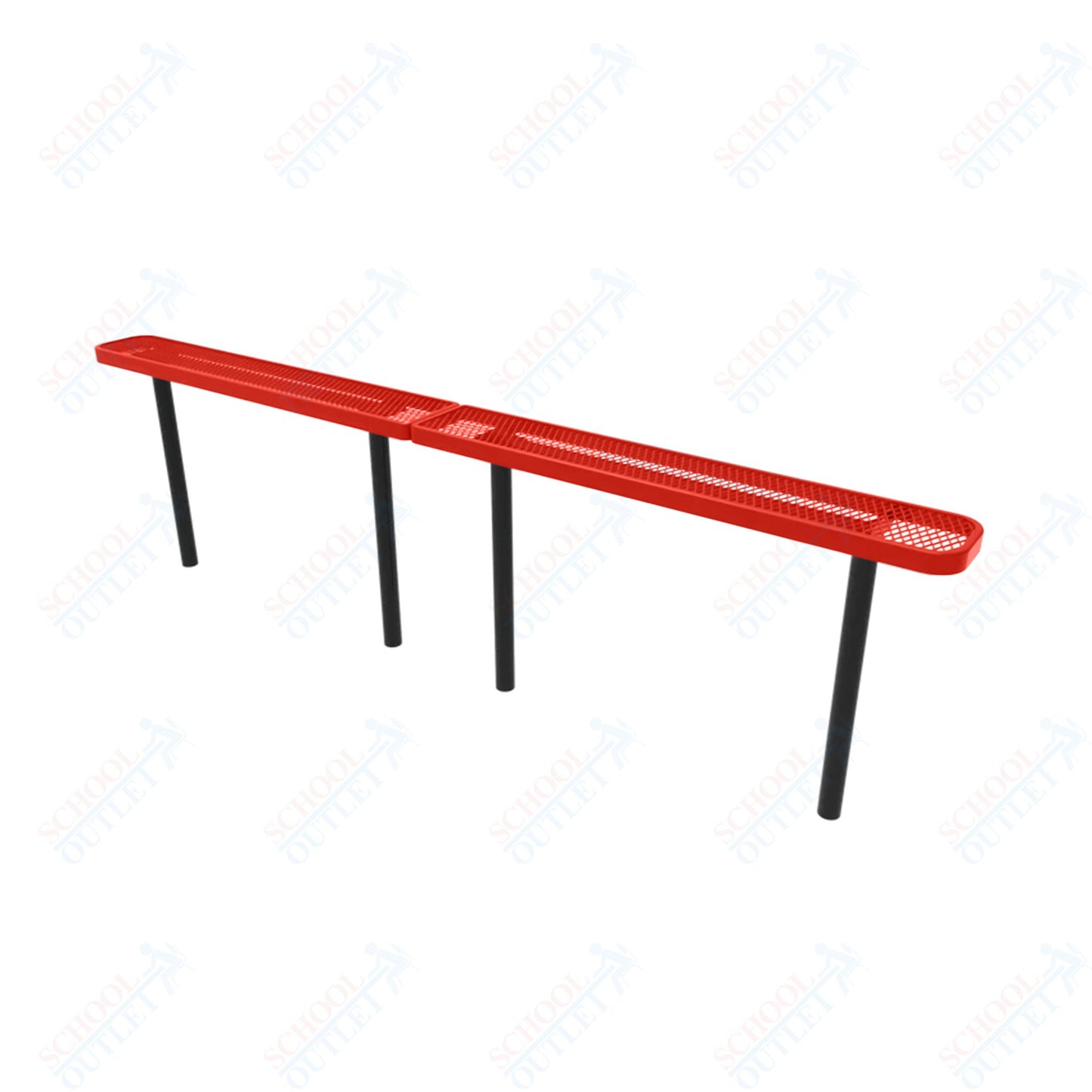 MyTcoat - Standard Outdoor Bench with Back - Inground Mount 10' L (MYT-BRT10-22)