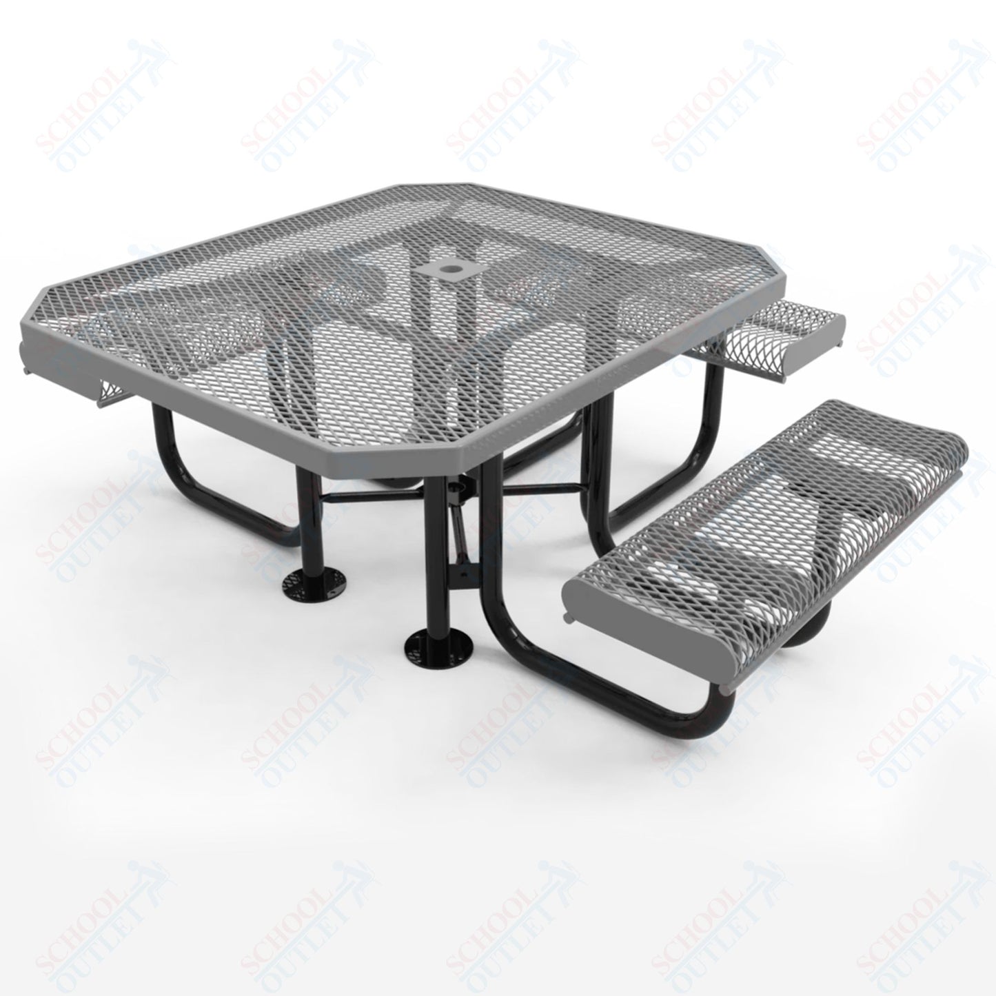 MyTcoat MYT-TOR46 46″ Octagon Portable Picnic Table with Rolled Edges, 3 Seat and ADA Accessible (80"W x 71"D x 30"H)