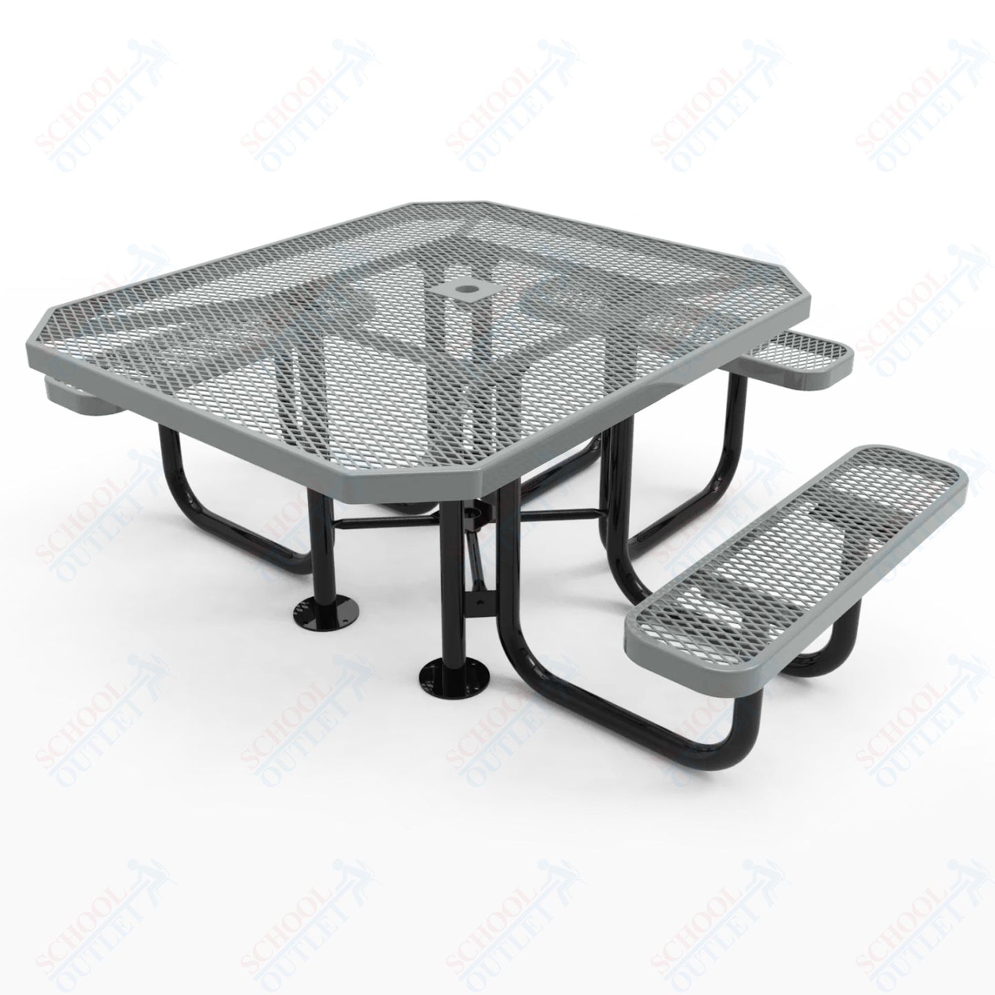MyTcoat MYT-TOT46 46″ Octagon Portable Picnic Table with 3 Seat and ADA Accessible (77"W x 69.5"D x 30"H)