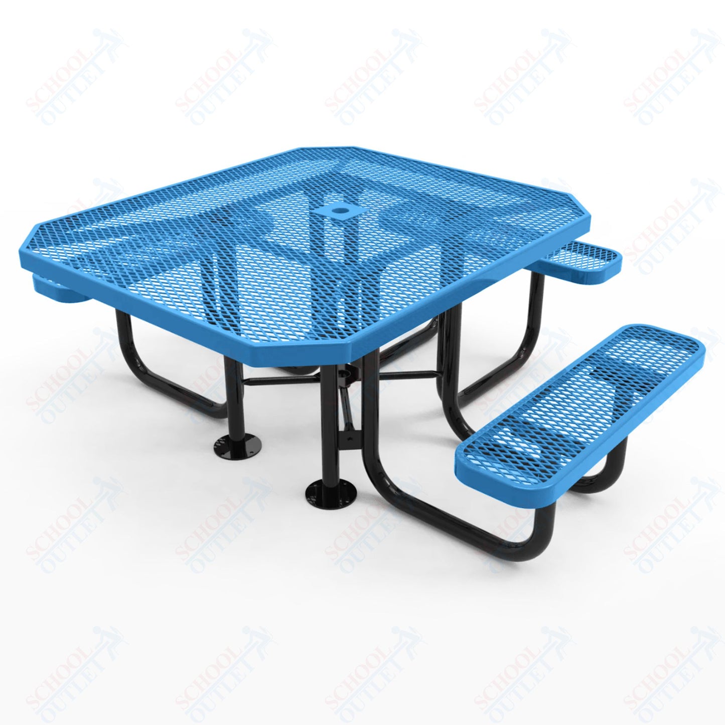 MyTcoat MYT-TOT46 46″ Octagon Portable Picnic Table with 3 Seat and ADA Accessible (77"W x 69.5"D x 30"H)