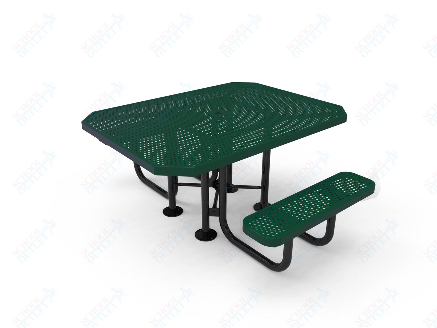 MyTcoat MYT-TOT46-012 46″ Octagon Portable Picnic Table with 2 Seat and ADA Accessible (77"W x 62"D x 30"H)