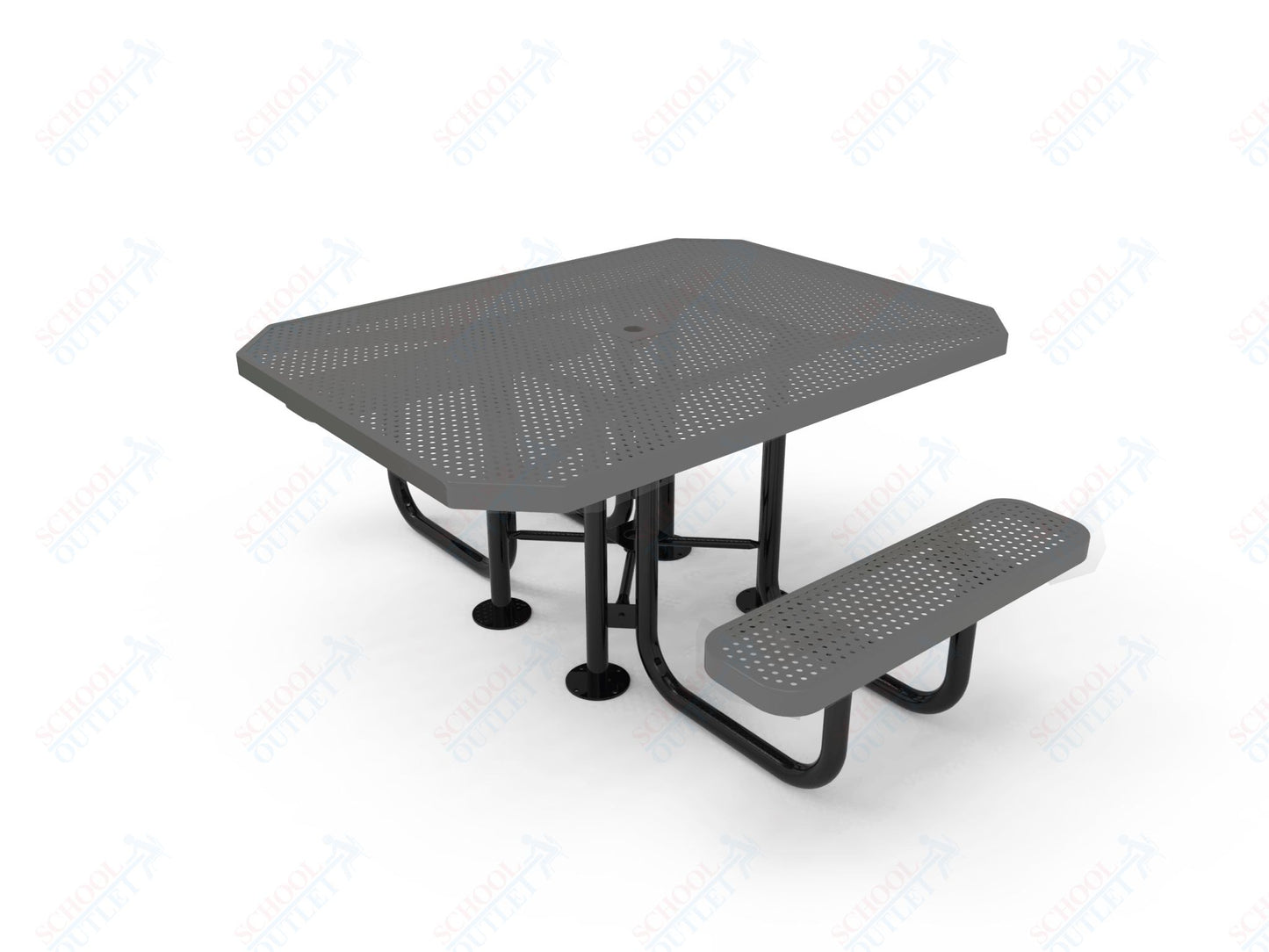 MyTcoat MYT-TOT46-012 46″ Octagon Portable Picnic Table with 2 Seat and ADA Accessible (77"W x 62"D x 30"H)