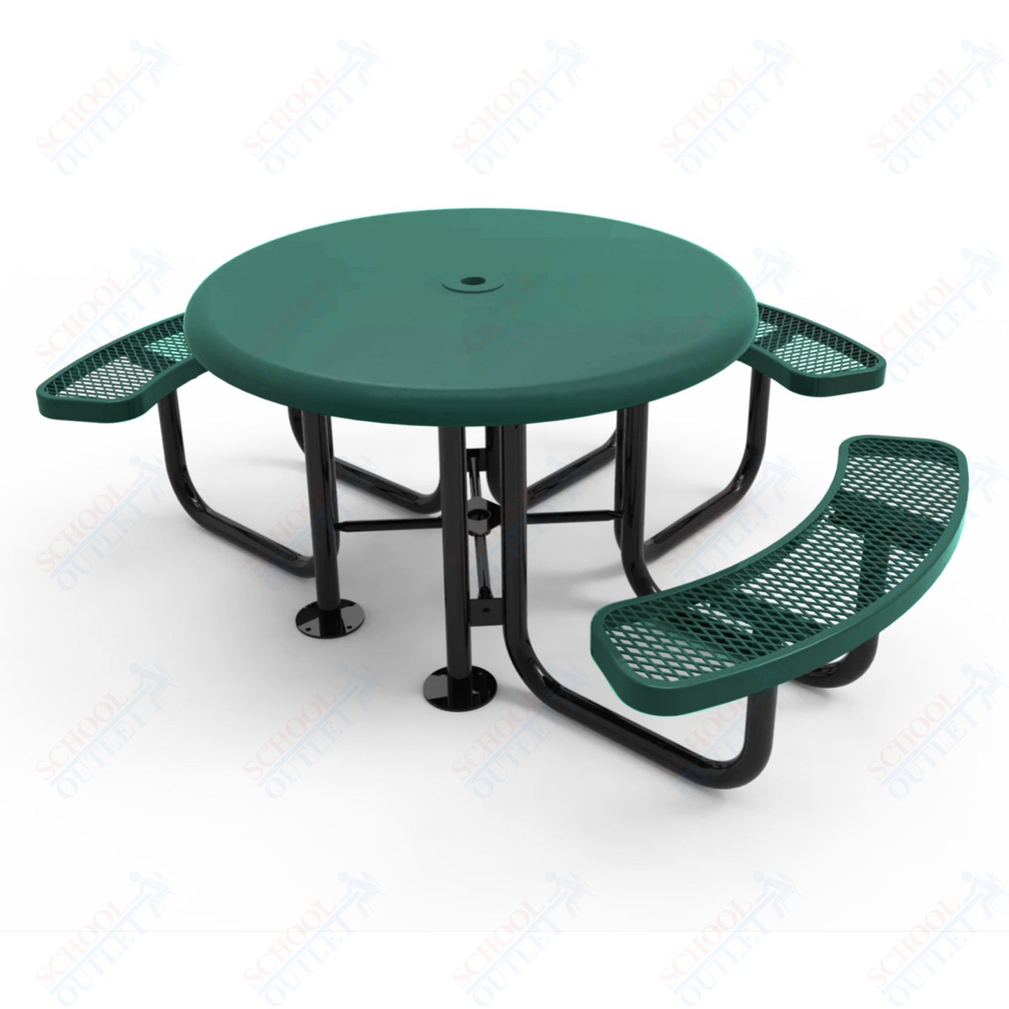 MyTcoat MYT-TRS46-003 46″ Round Solid Top Portable Picnic Table with 3 Seat (80"W x 71"D x 30"H)