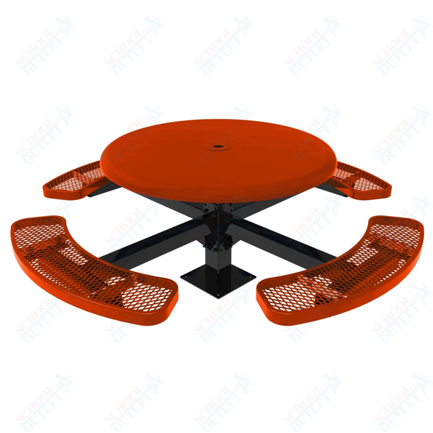MyTcoat MYT-TRS46-13 46″ Round Solid Top Pedestal Picnic Table With Surface Mount (30"H)