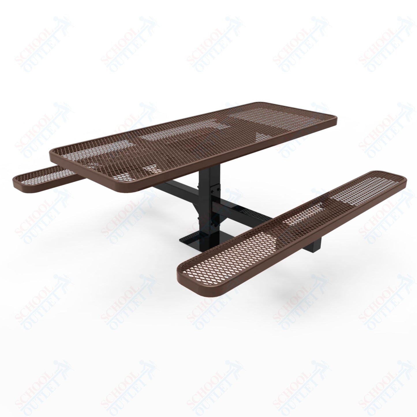 MyTcoat MYT-TRT06-07 6′ Rectangular Pedestal Picnic Table with Surface Mount (72"W x 72.5"D x 30"H)