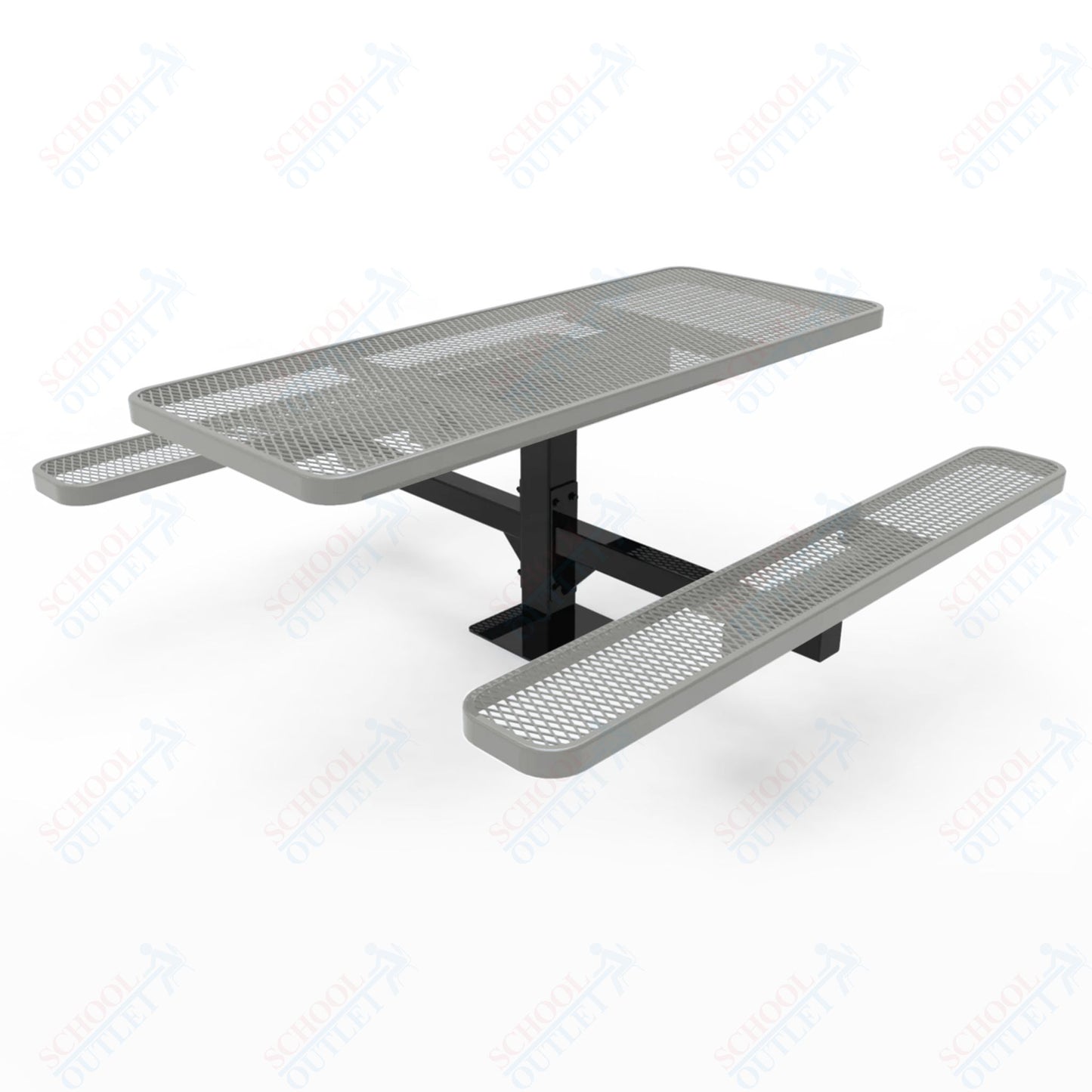 MyTcoat MYT-TRT06-07 6′ Rectangular Pedestal Picnic Table with Surface Mount (72"W x 72.5"D x 30"H)
