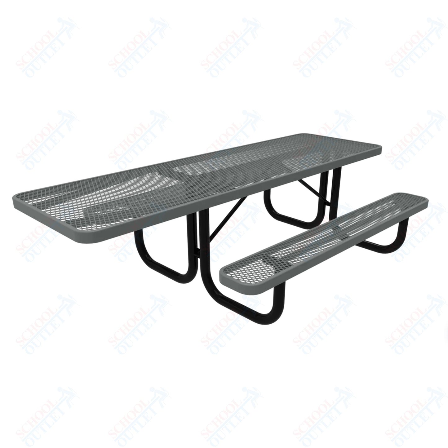 MyTcoat MYT-TRT08-001 8' Rectangular Portable Picnic Table with 2 Benches and ADA Accessible (94"W x 60"D x 30''H)