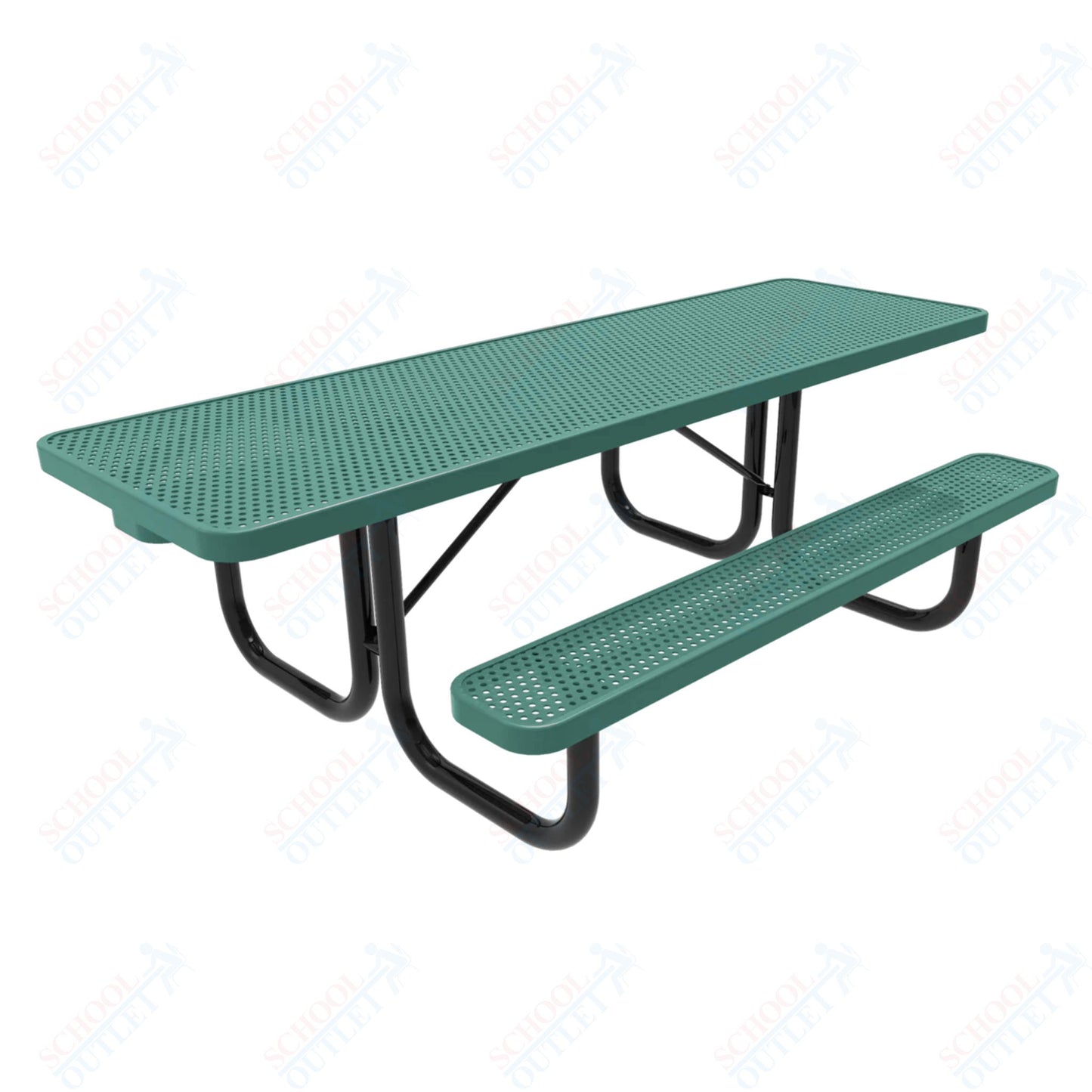 MyTcoat MYT-TRT08-002 8' Rectangular Portable Picnic Table with 2 Benches and Alternate ADA Accessible (94"W x 60"D x 30''H)
