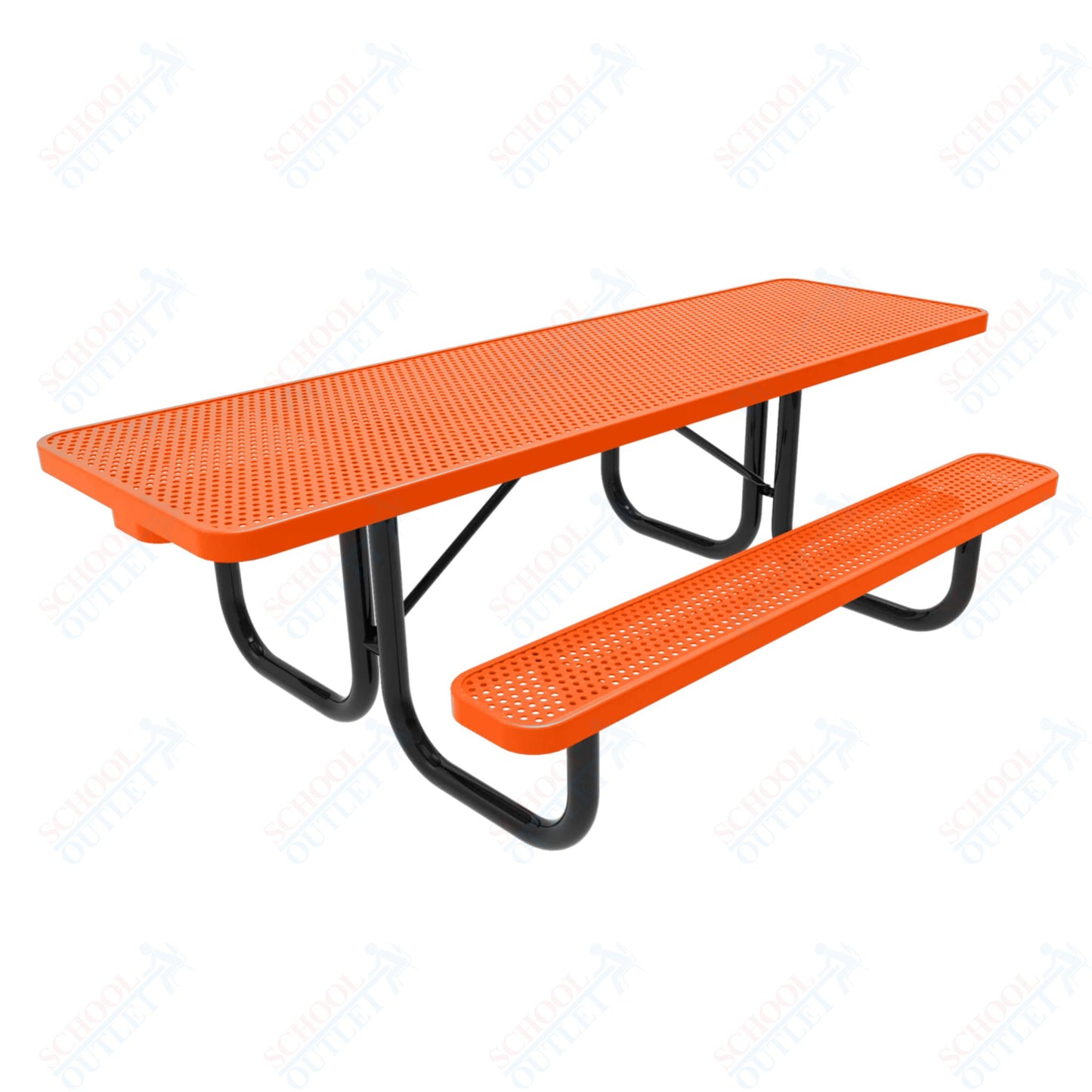 MyTcoat MYT-TRT08-002 8' Rectangular Portable Picnic Table with 2 Benches and Alternate ADA Accessible (94"W x 60"D x 30''H)