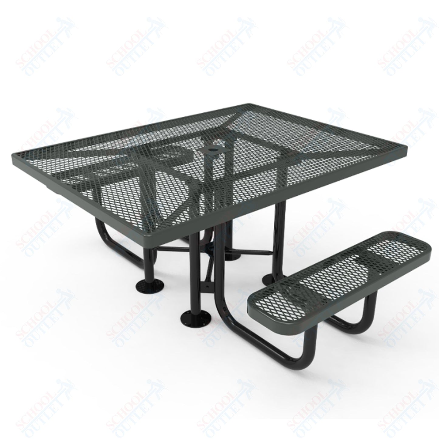 MyTcoat MYT-TSQ46-012 46″ Square Portable Picnic Table with 2 Seat and ADA Accessible (77"W x 62"D x 30"H)