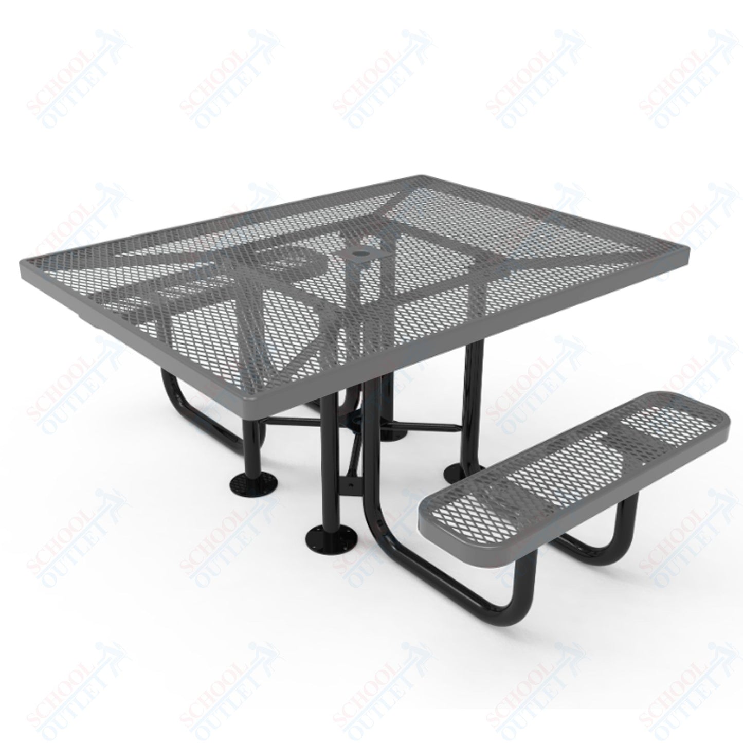 MyTcoat MYT-TSQ46-012 46″ Square Portable Picnic Table with 2 Seat and ADA Accessible (77"W x 62"D x 30"H)