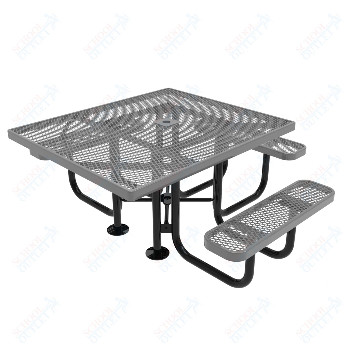 MyTcoat MYT-TSQ46 46″ Square Portable Picnic Table with 3 Seat and ADA Accessible (77"W x 69.5"D x 30"H)