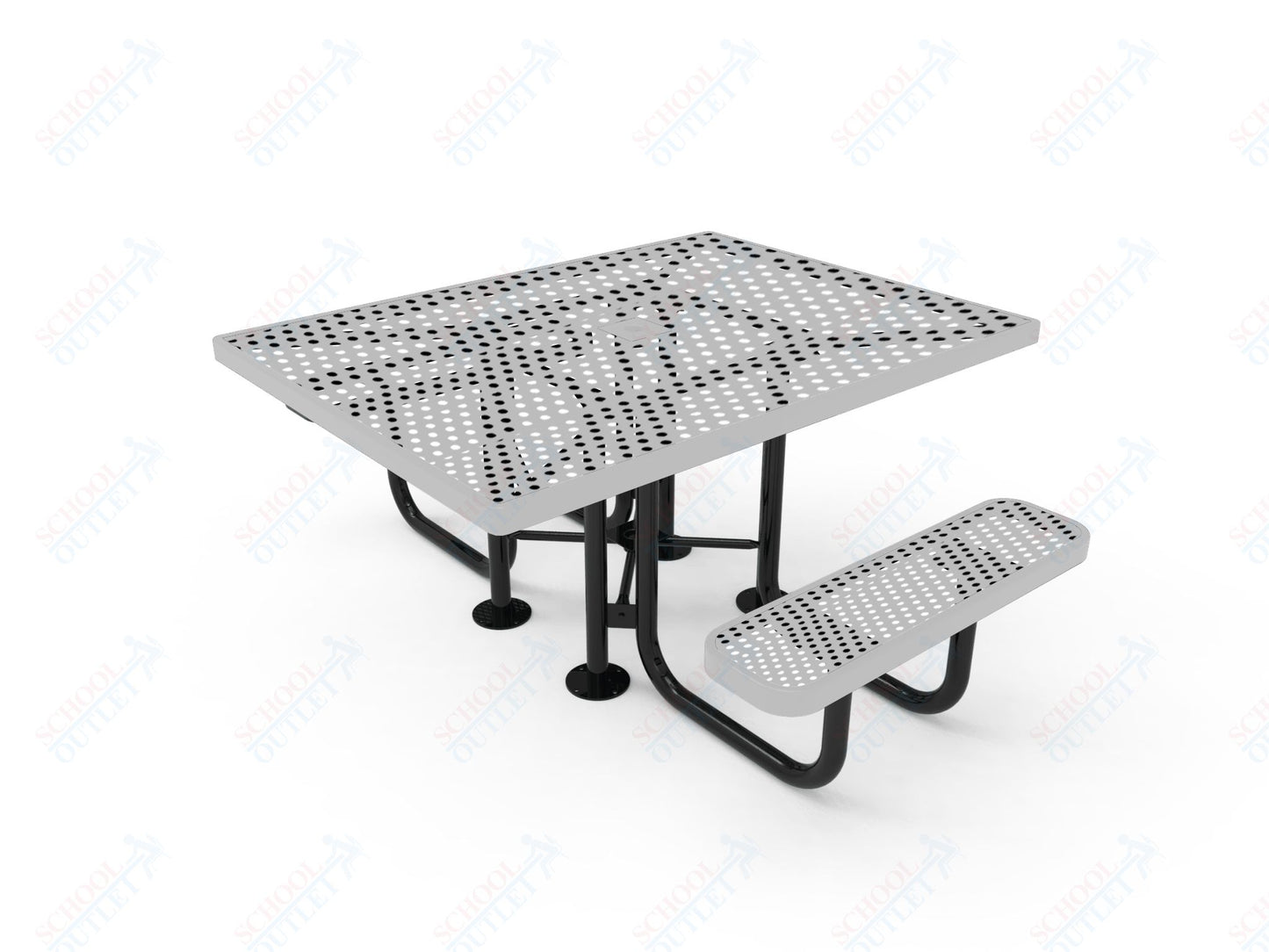 MyTcoat MYT-TSQ46-012 46″ Square Portable Picnic Table with 2 Seat and ADA Accessible (77"W x 62"D x 30"H)